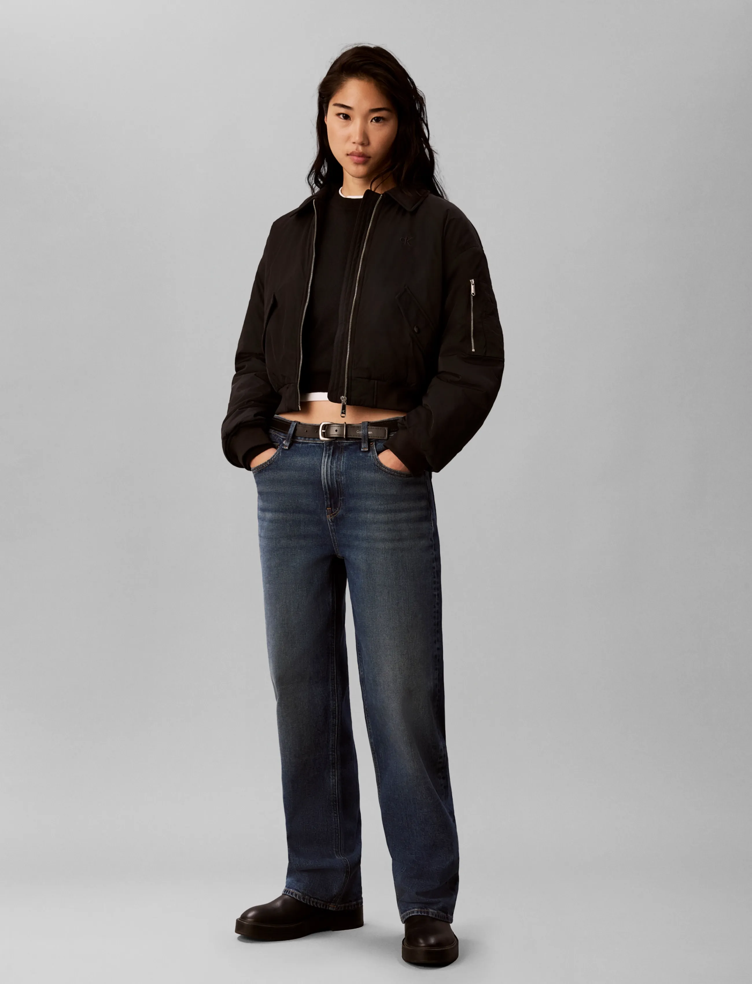 Calvin Klein Jeans NYLON SHORT FILLED BOMBER - Bomber Jackets - BLACK / black