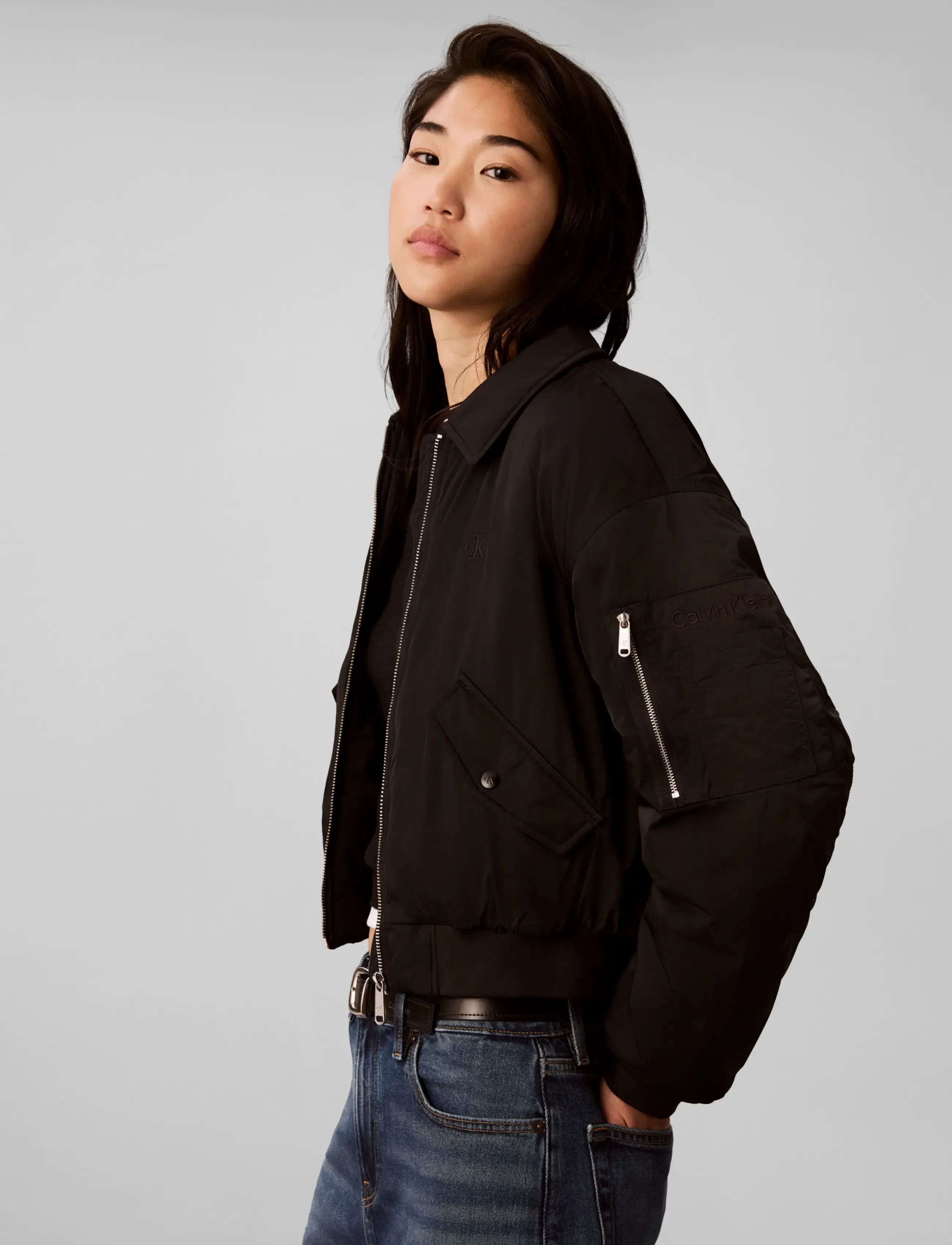 Calvin Klein Jeans - NYLON SHORT FILLED BOMBER - winter jackets - black - 5
