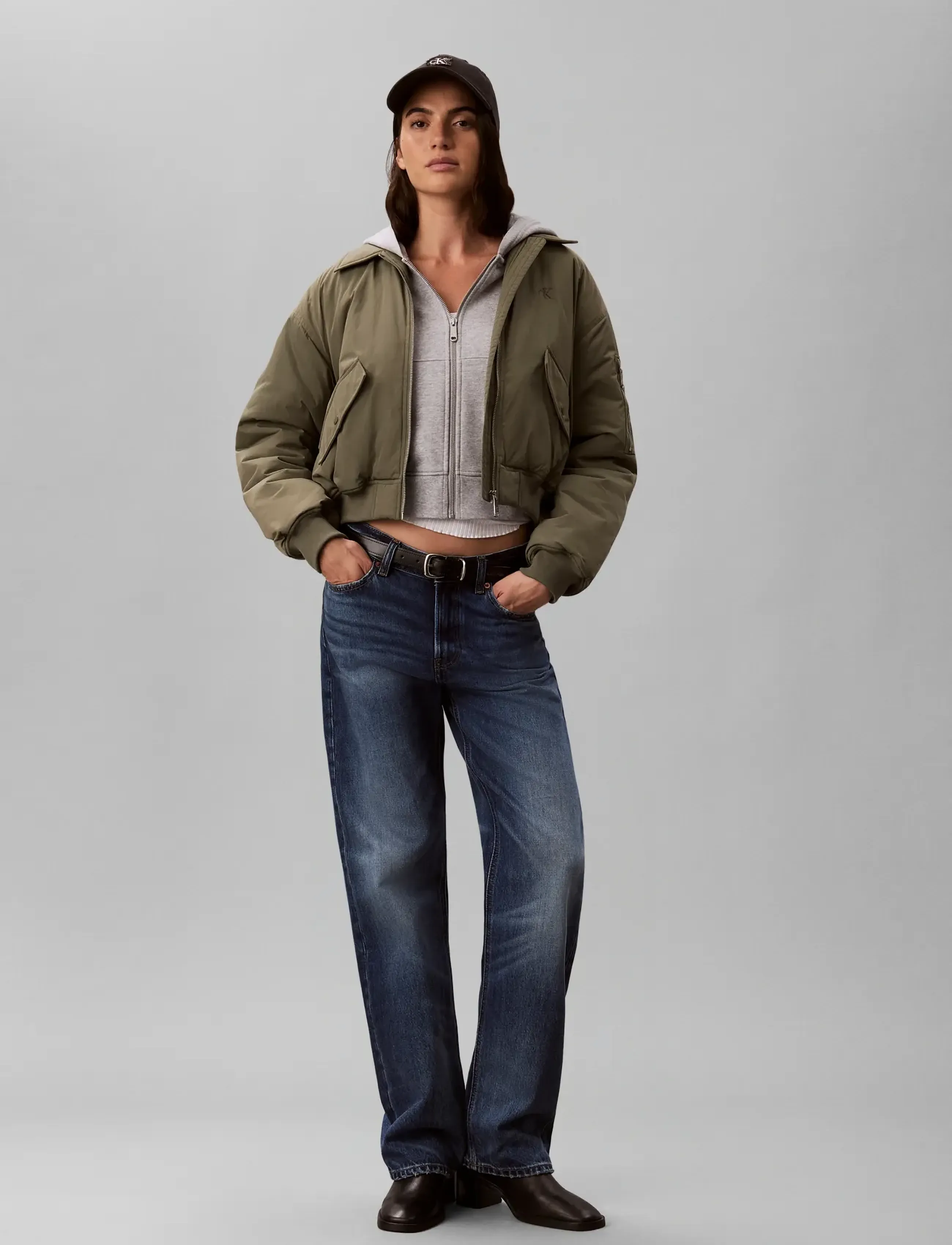 Calvin Klein Jeans NYLON SHORT FILLED BOMBER - Jackets & Coats - DUSTY OLIVE / khaki/green