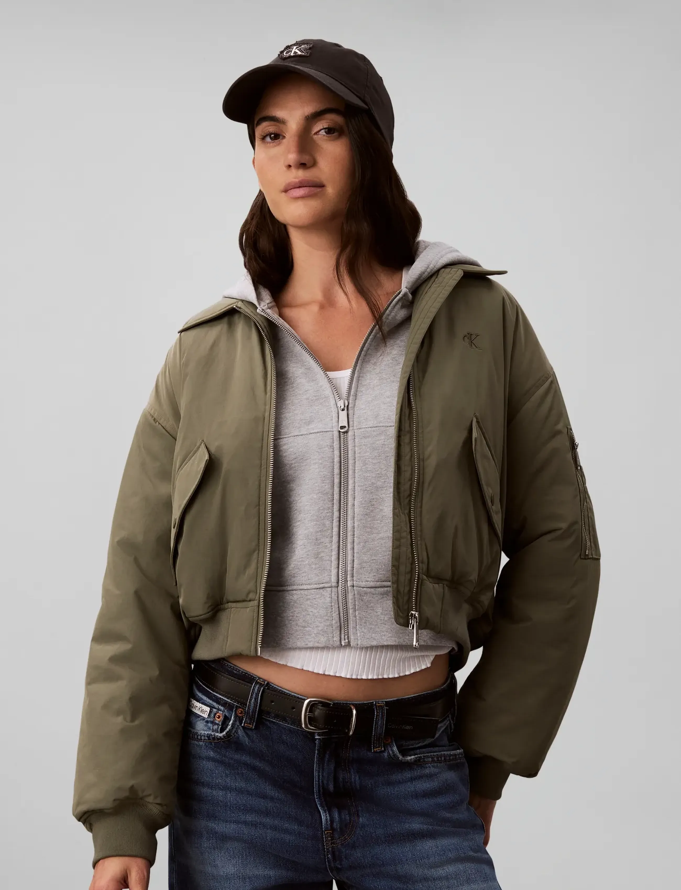 Calvin Klein Jeans - NYLON SHORT FILLED BOMBER - dusty olive - 3