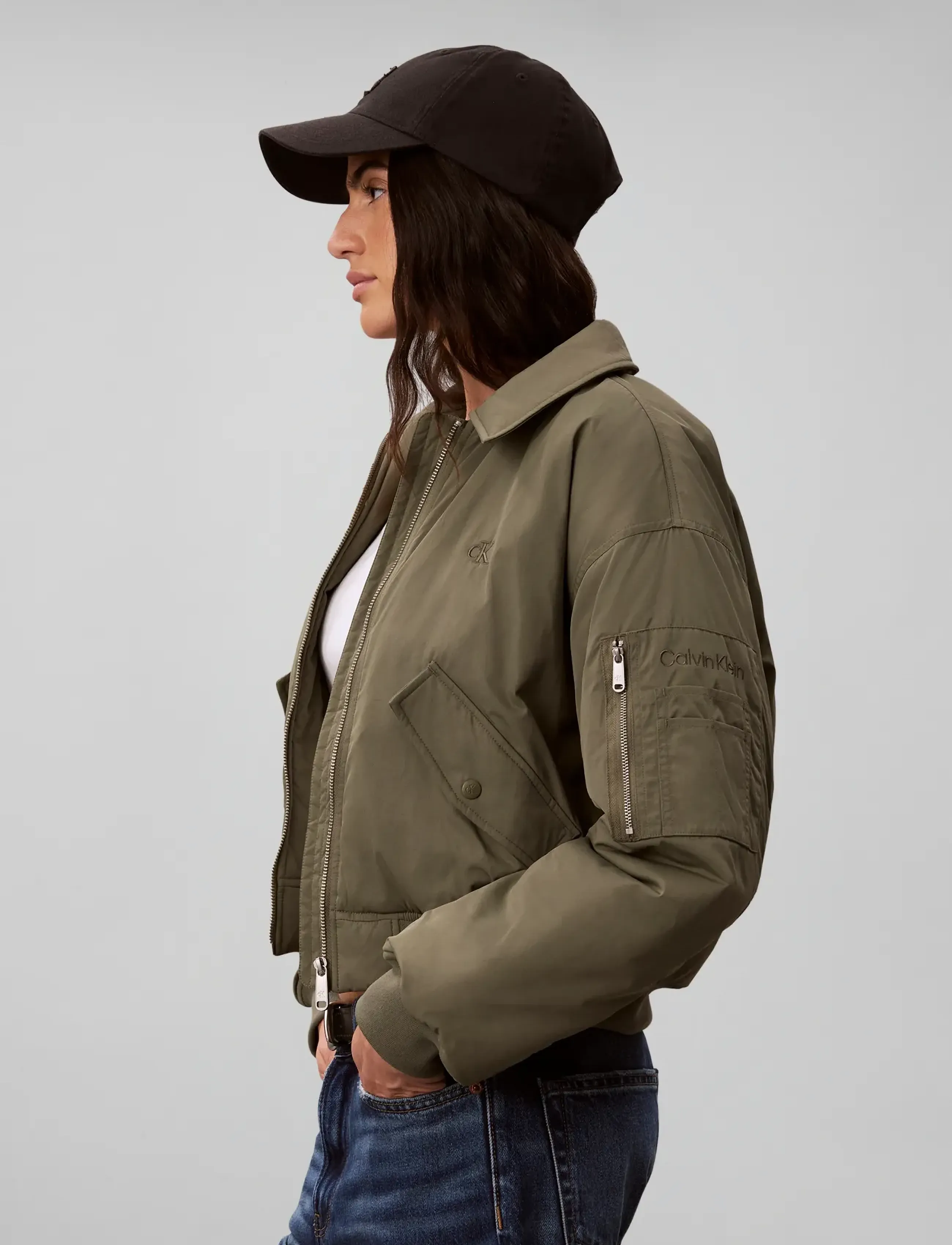 Calvin Klein Jeans - NYLON SHORT FILLED BOMBER - dusty olive - 5