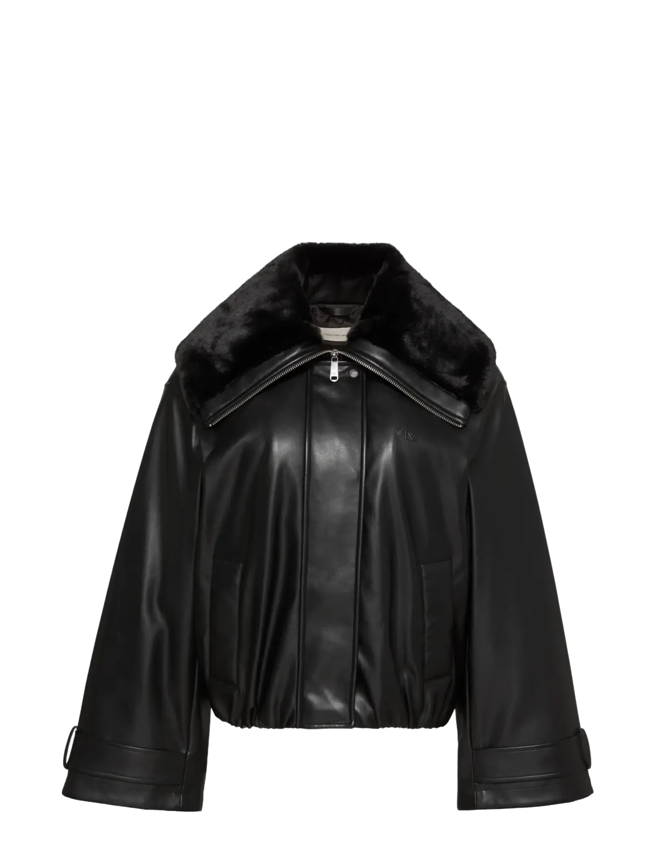 Calvin Klein Jeans - FAUX LEATHER SHORT FILLED BOMBER - black - 1