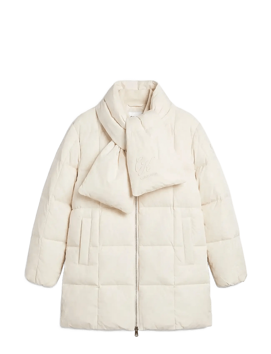 Calvin Klein Jeans - MATTE MID PUFFER WITH SCARF - winterjacken - turtledove - 1