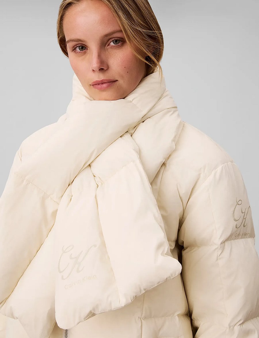 Calvin Klein Jeans - MATTE MID PUFFER WITH SCARF - winterjacken - turtledove - 4