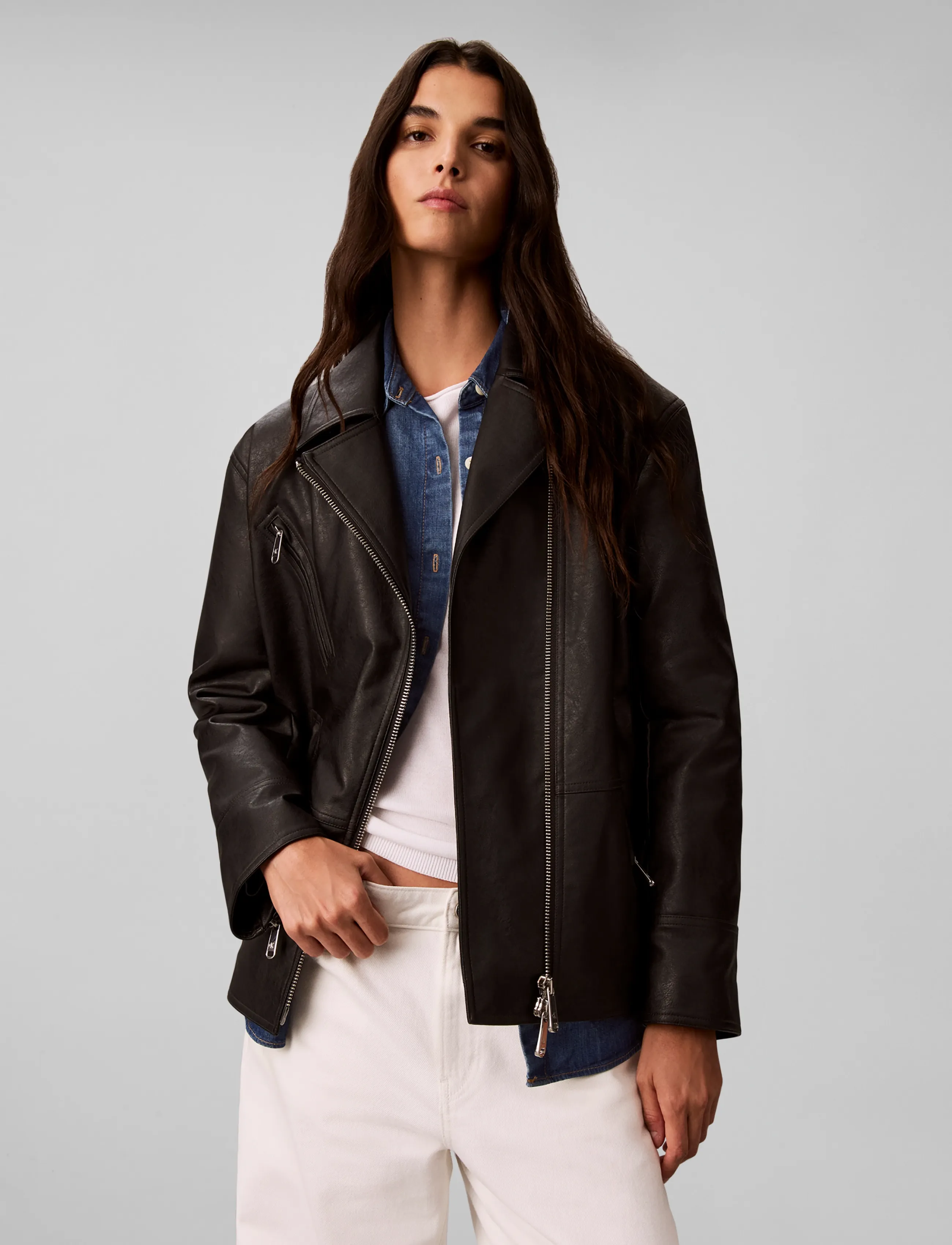 Calvin Klein Jeans Faux Leather Moto skinnjackor dam – bild 3