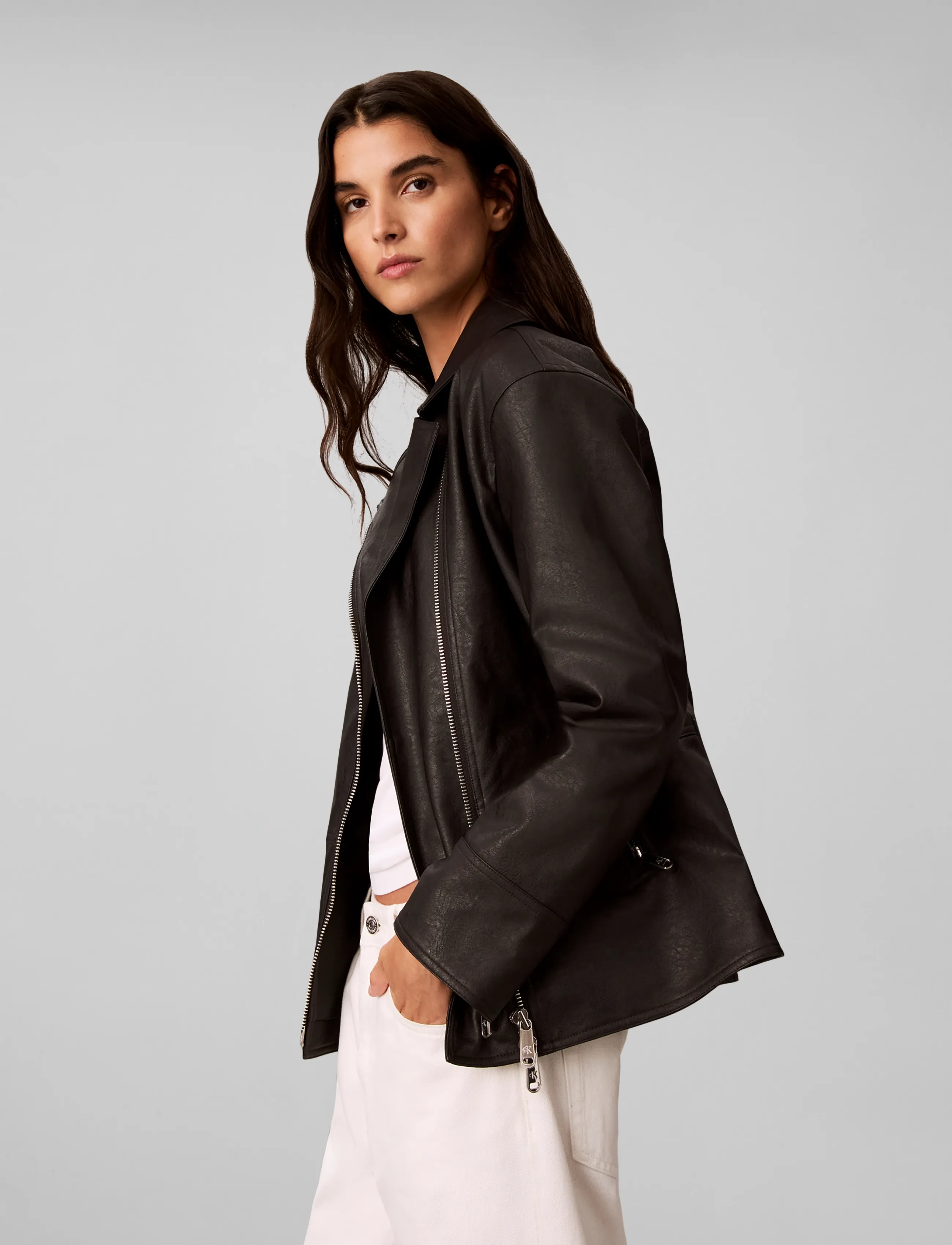 Calvin Klein Jeans Faux Leather Moto skinnjackor dam – bild 5