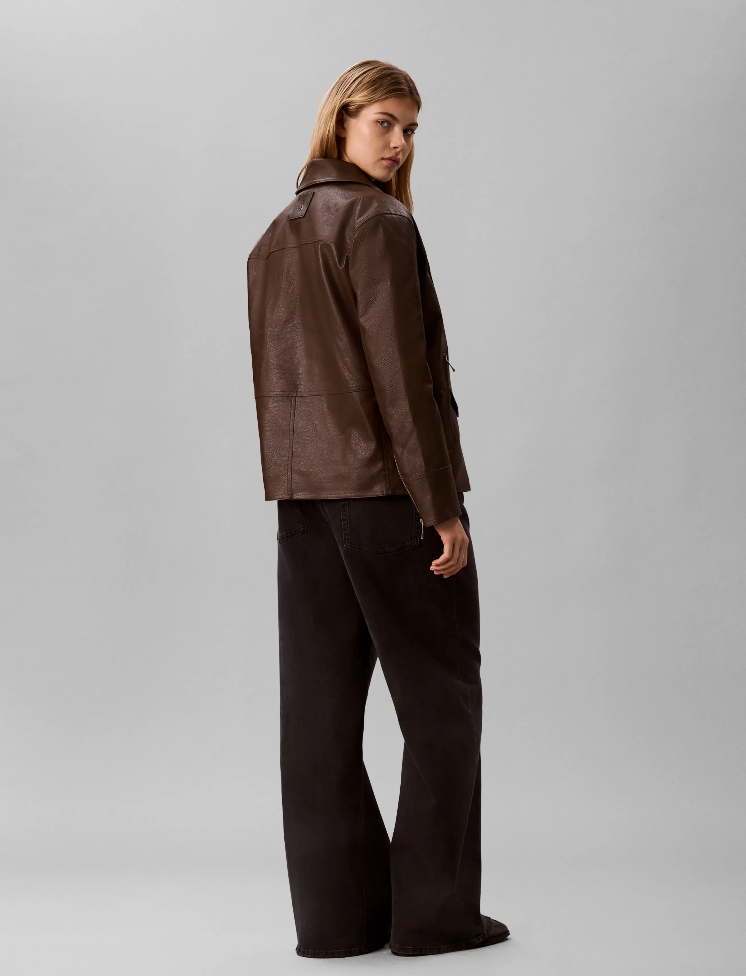 Calvin Klein Jeans - FAUX LEATHER MOTO - lette jakker - brown cork - 2