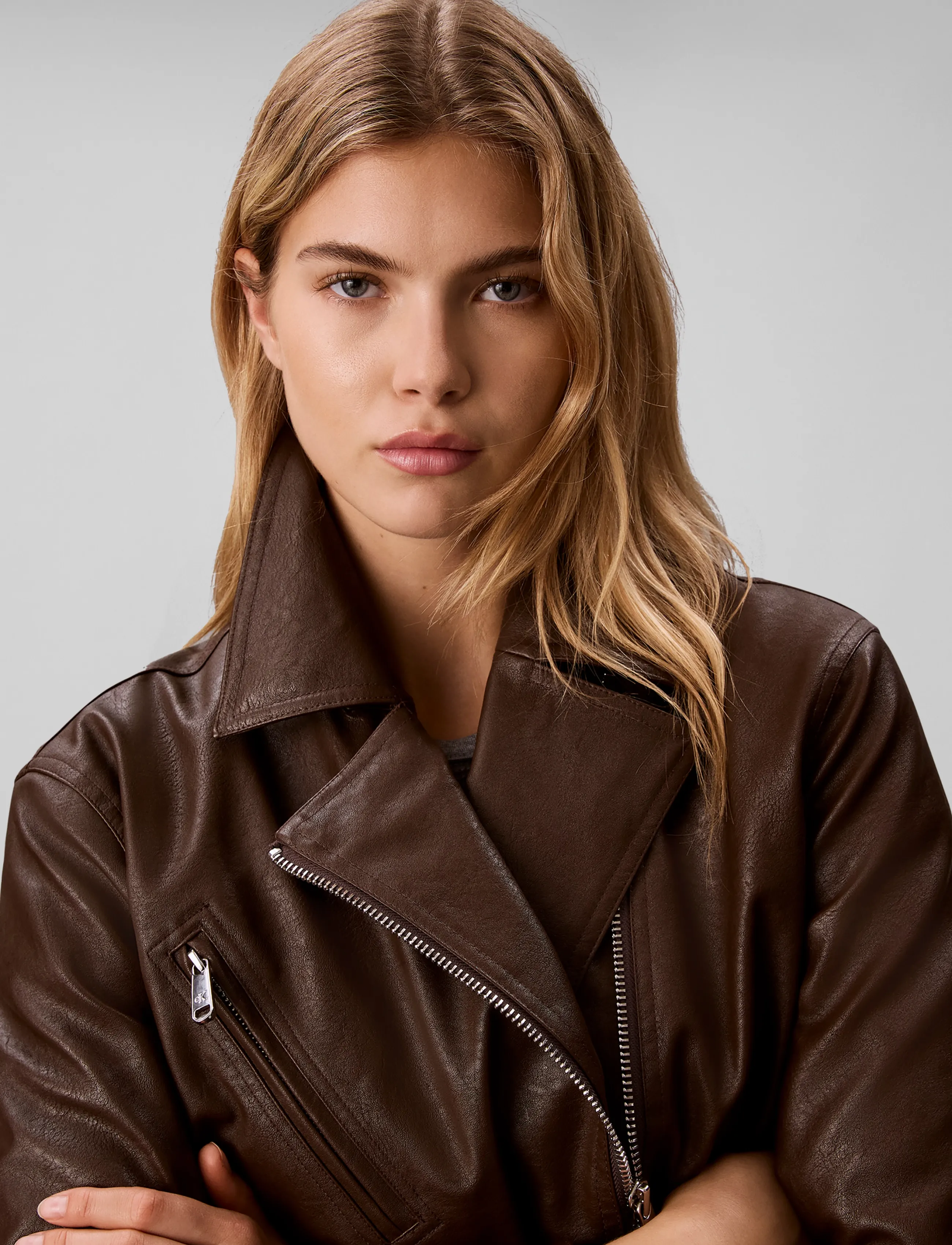 Calvin Klein Jeans - FAUX LEATHER MOTO - lette jakker - brown cork - 4