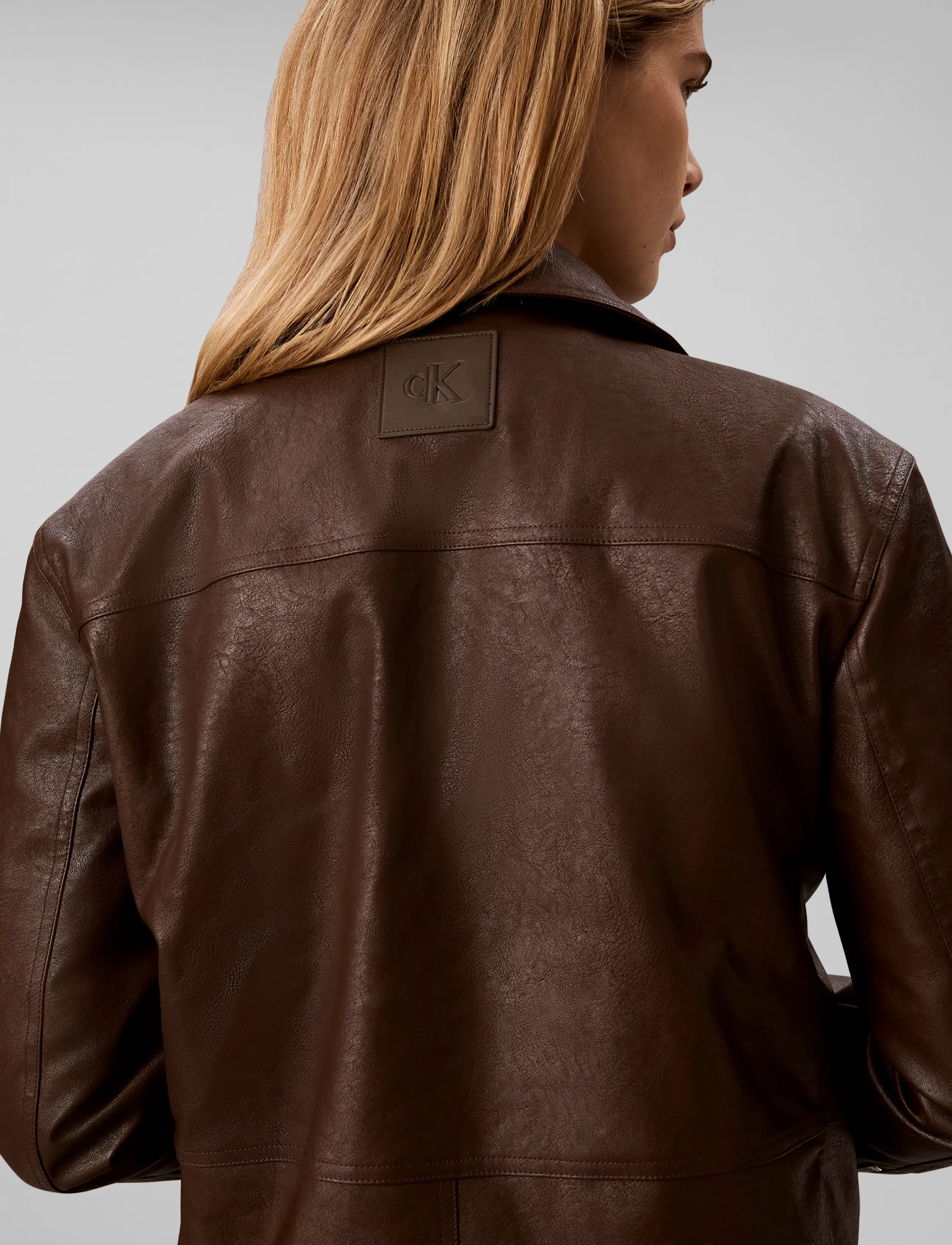 Calvin Klein Jeans - FAUX LEATHER MOTO - lette jakker - brown cork - 5