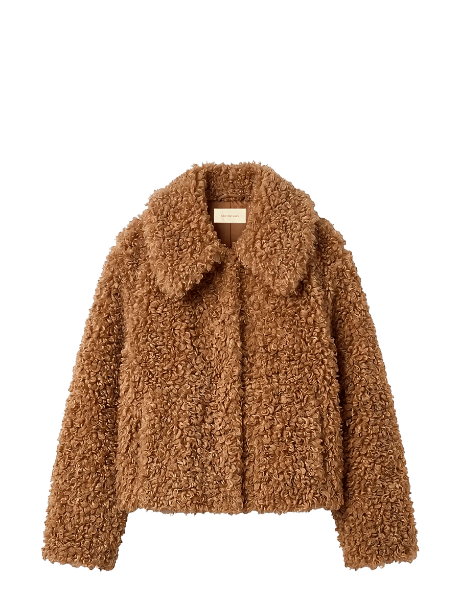Calvin Klein Jeans - FAUX TEDDY COLLAR JACKET - lette frakker - tigers eye - 1