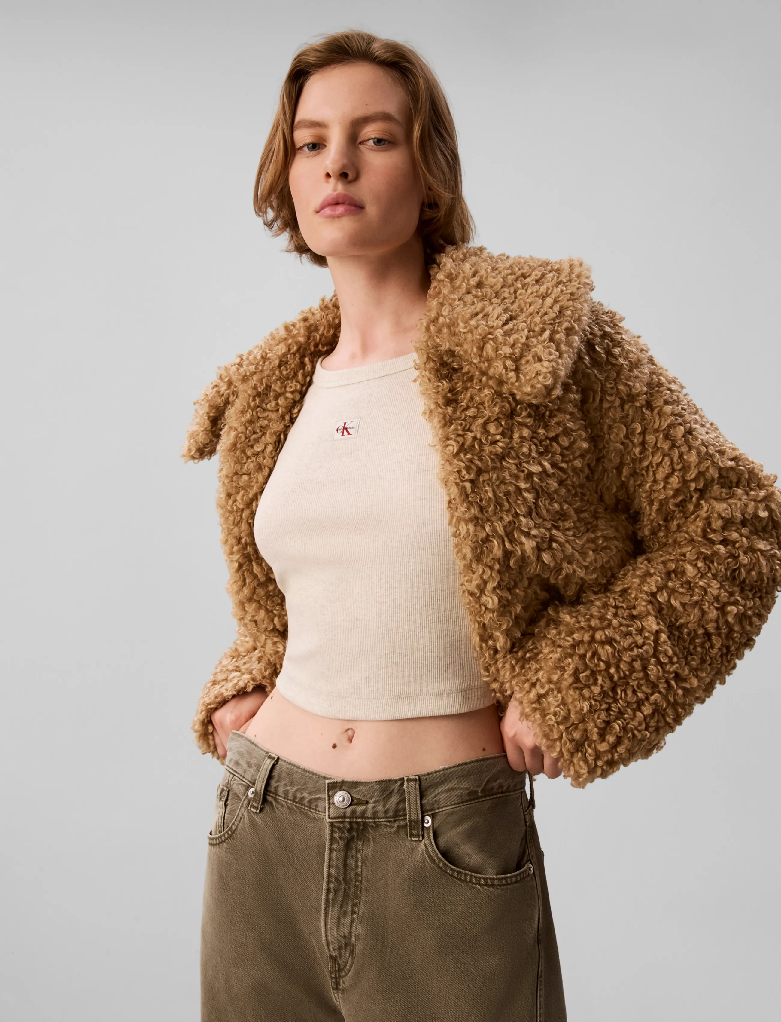 Calvin Klein Jeans - FAUX TEDDY COLLAR JACKET - tigers eye - 3