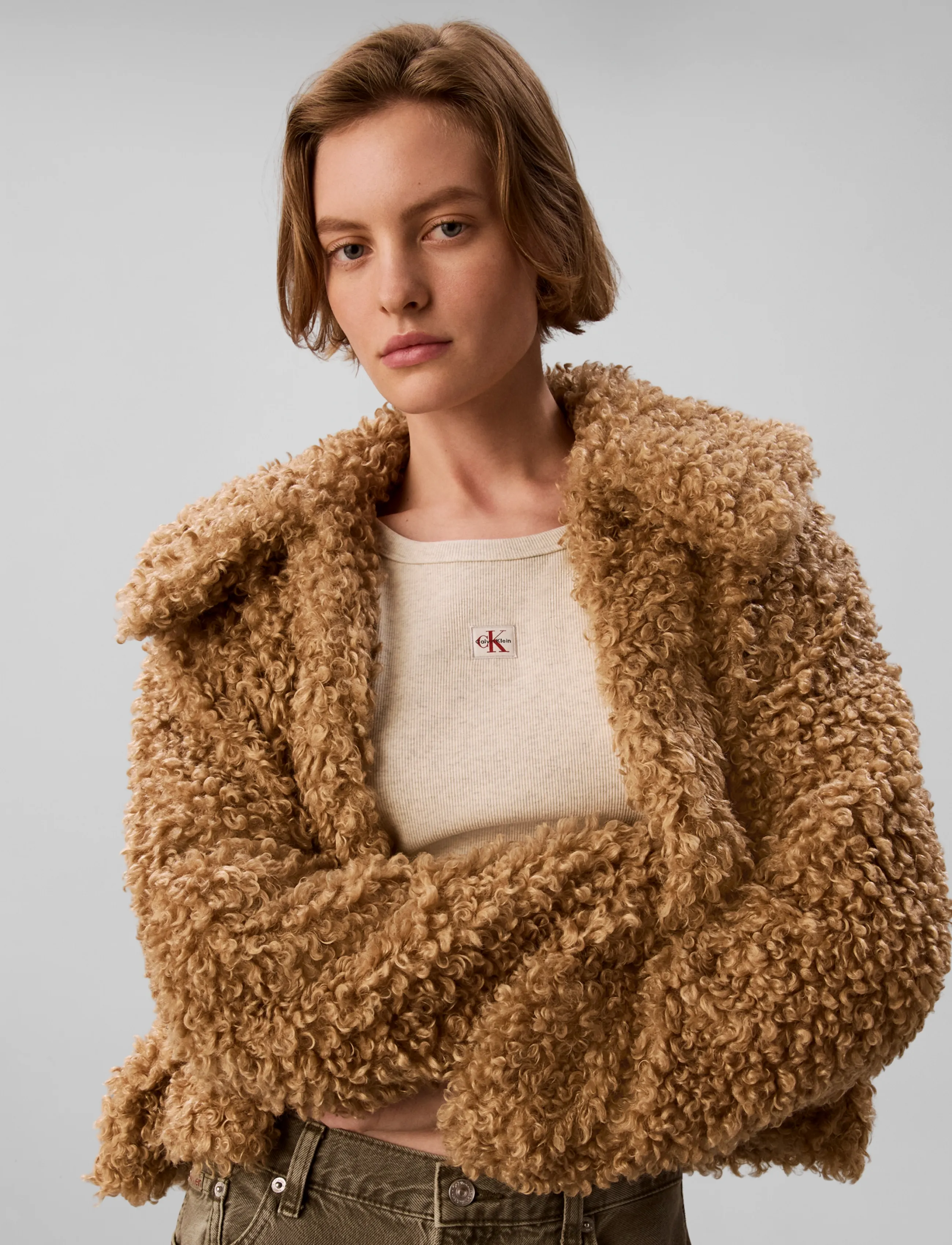 Calvin Klein Jeans - FAUX TEDDY COLLAR JACKET - tigers eye - 4