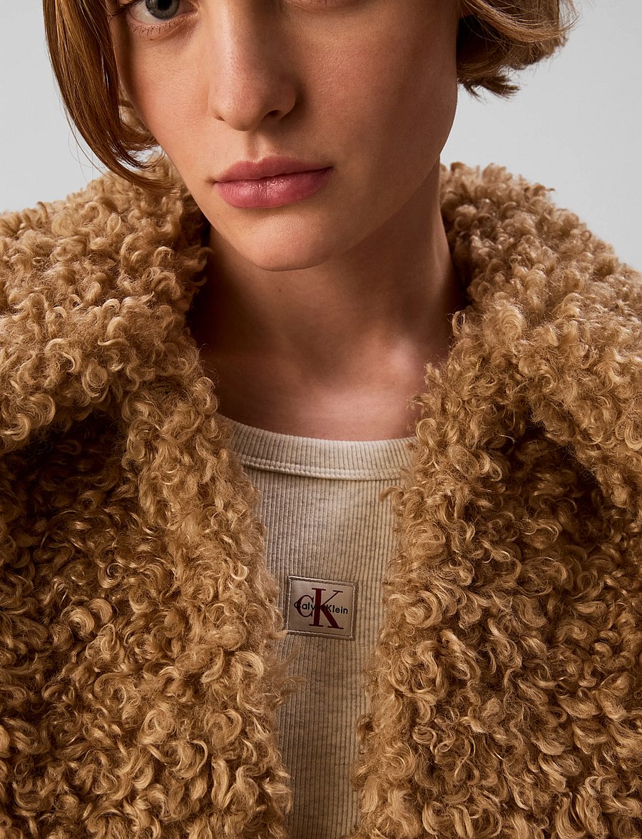 Calvin Klein Jeans - FAUX TEDDY COLLAR JACKET - lette frakker - tigers eye - 5