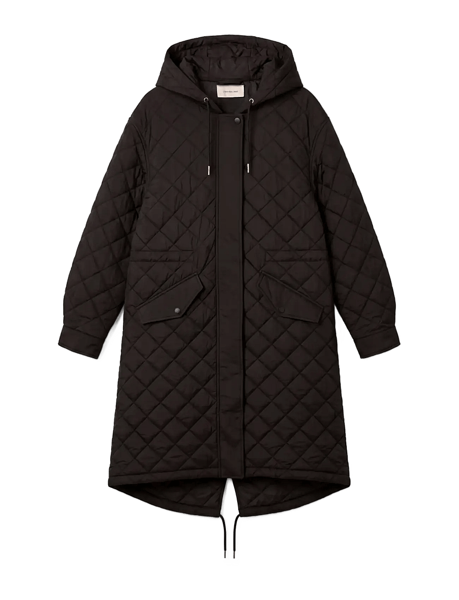 Calvin Klein Jeans - LW LONG QUILTED LINER JACKET - vinterjakker - black - 1