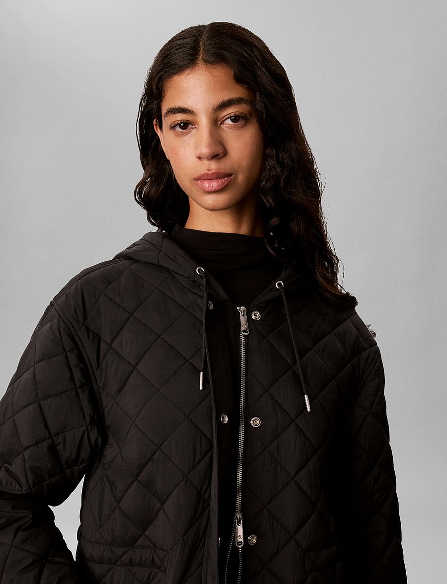 Calvin Klein Jeans - LW LONG QUILTED LINER JACKET - vinterjakker - black - 4