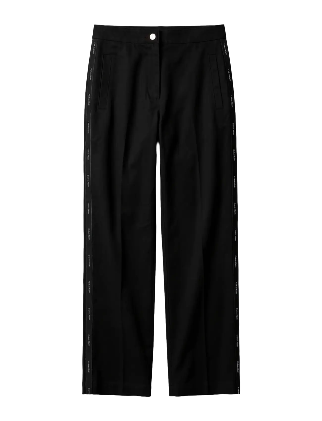 Calvin Klein Jeans - COTTON TWILL AOP LOGO STRIPE PAN - bukser med lige ben - black - 1