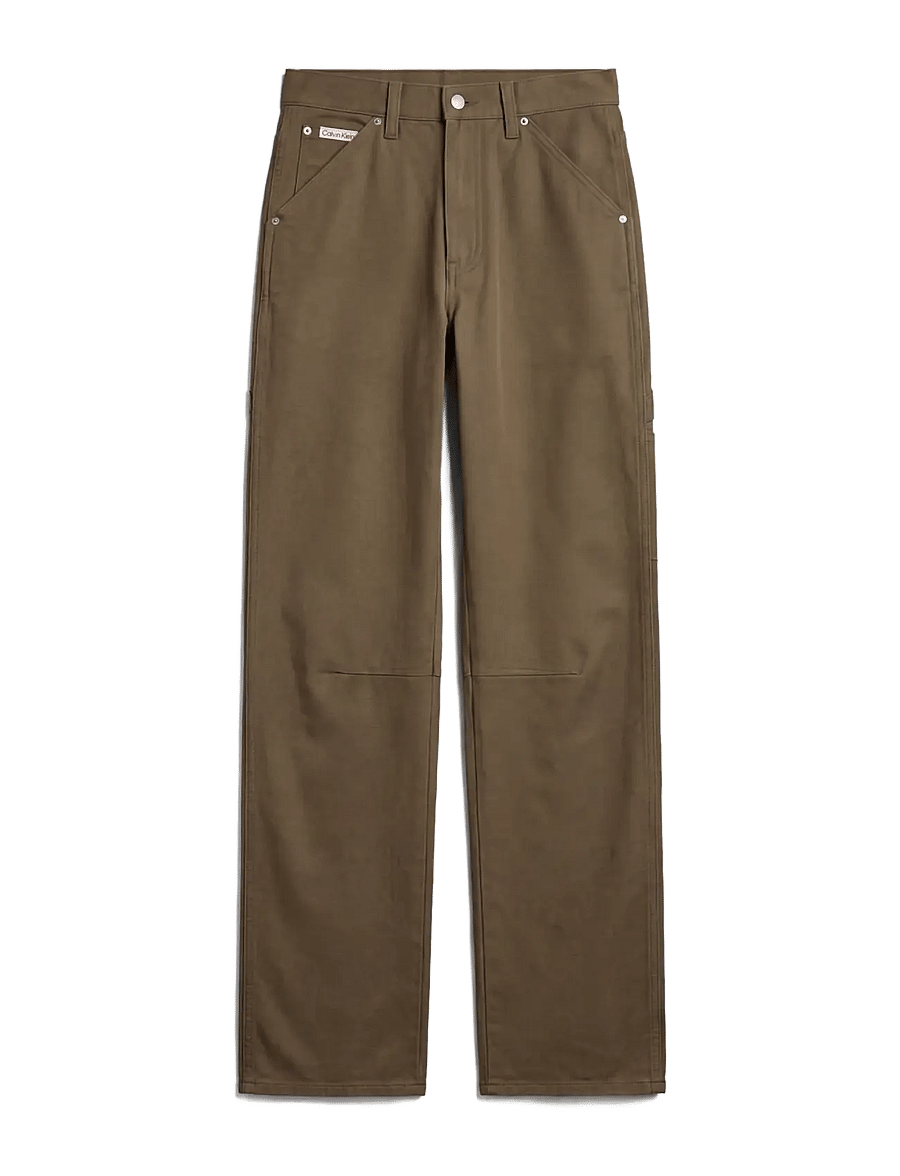 Calvin Klein Jeans - HRTG LBL MW CT TWILL PAINTER PNT - hose mit geradem bein - dusty olive - 1