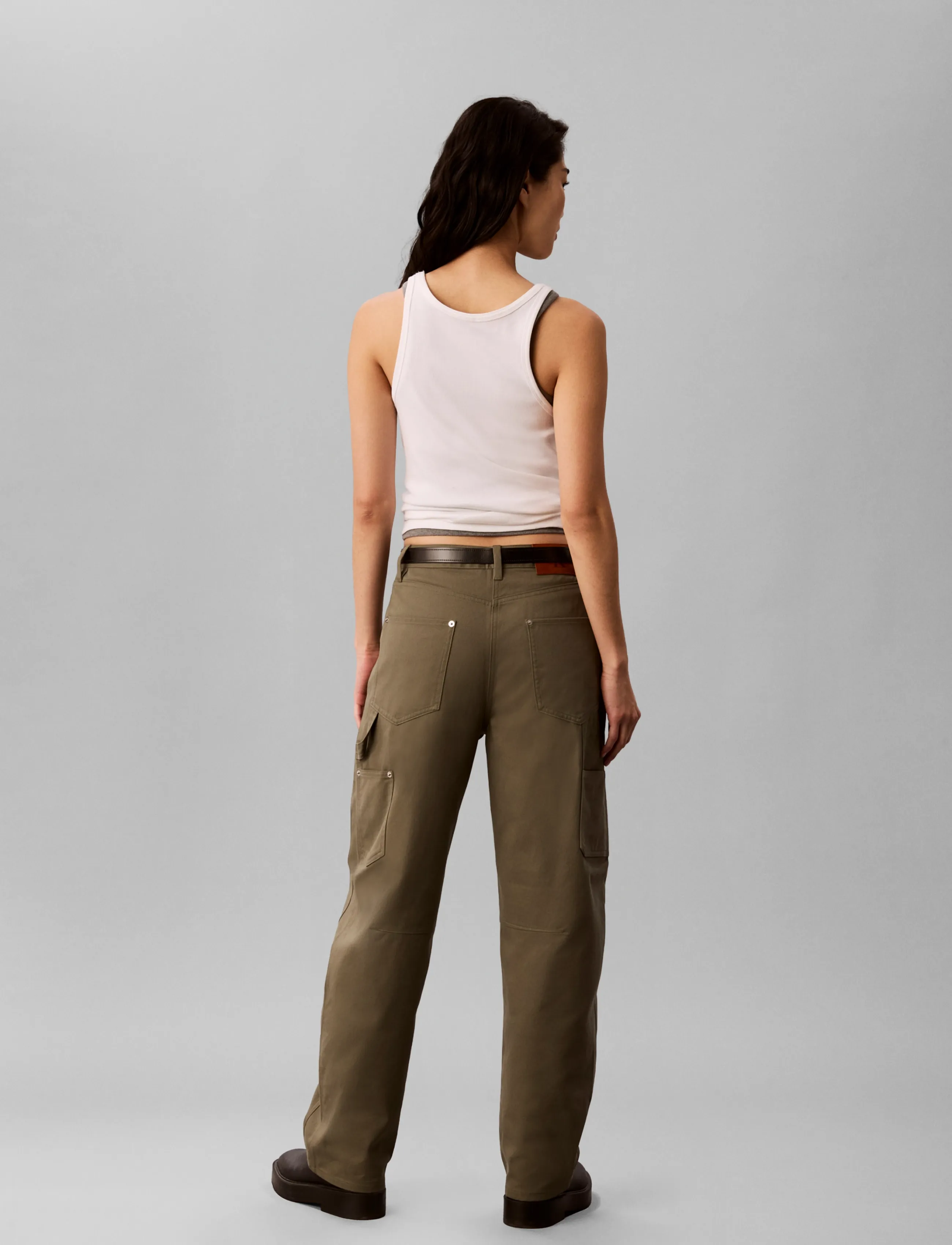Calvin Klein Jeans - HRTG LBL MW CT TWILL PAINTER PNT - dusty olive - 2