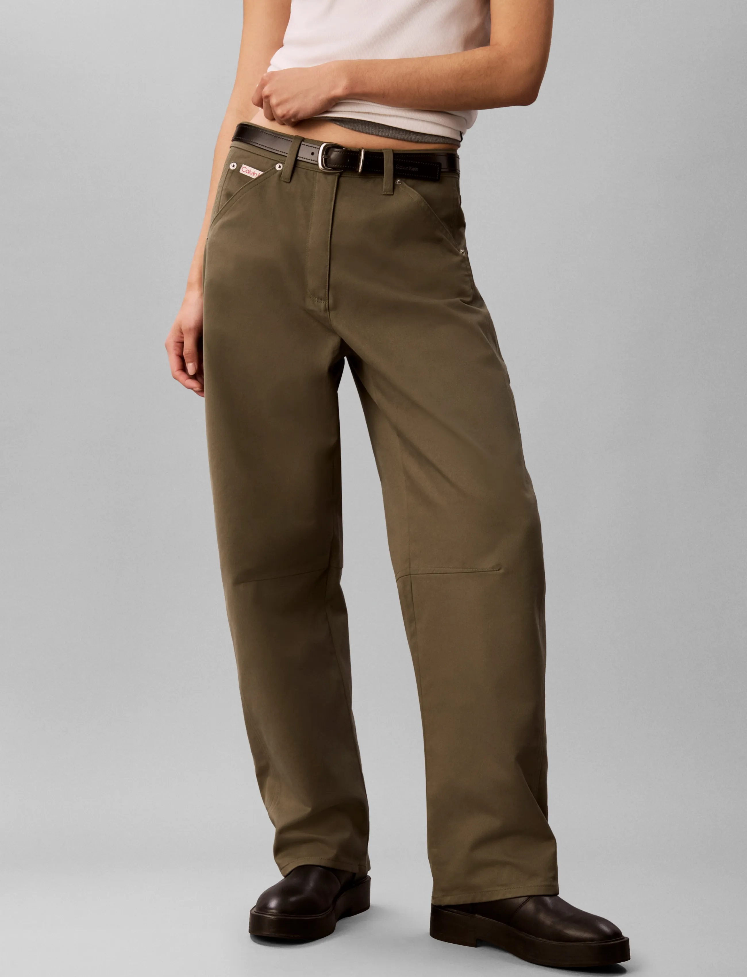 Calvin Klein Jeans - HRTG LBL MW CT TWILL PAINTER PNT - dusty olive - 3