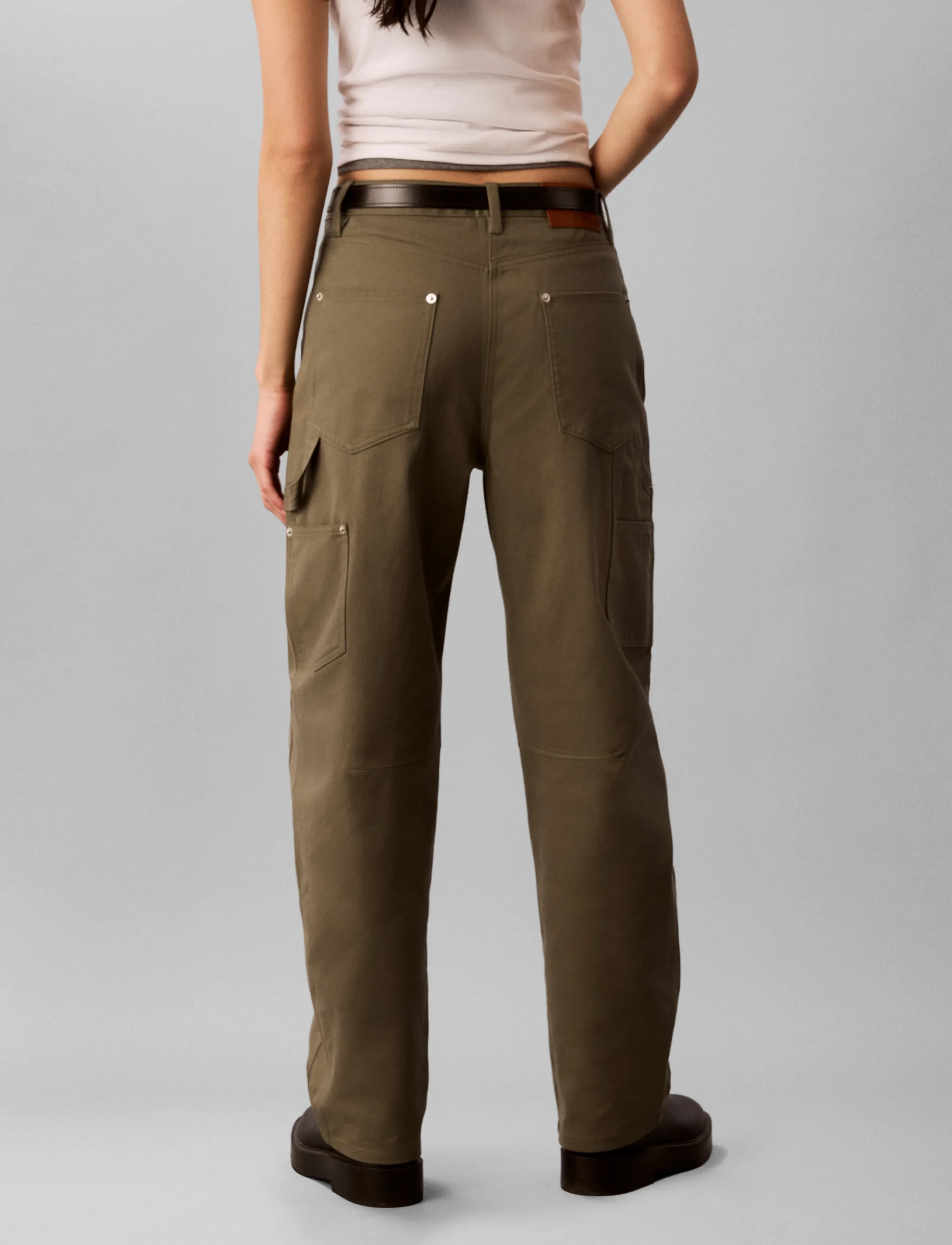 Calvin Klein Jeans - HRTG LBL MW CT TWILL PAINTER PNT - dusty olive - 5