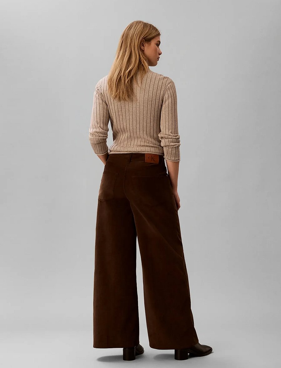 Calvin Klein Jeans - CORDUROY WIDE LEG PANTS - corduroy pants - brown cork - 2