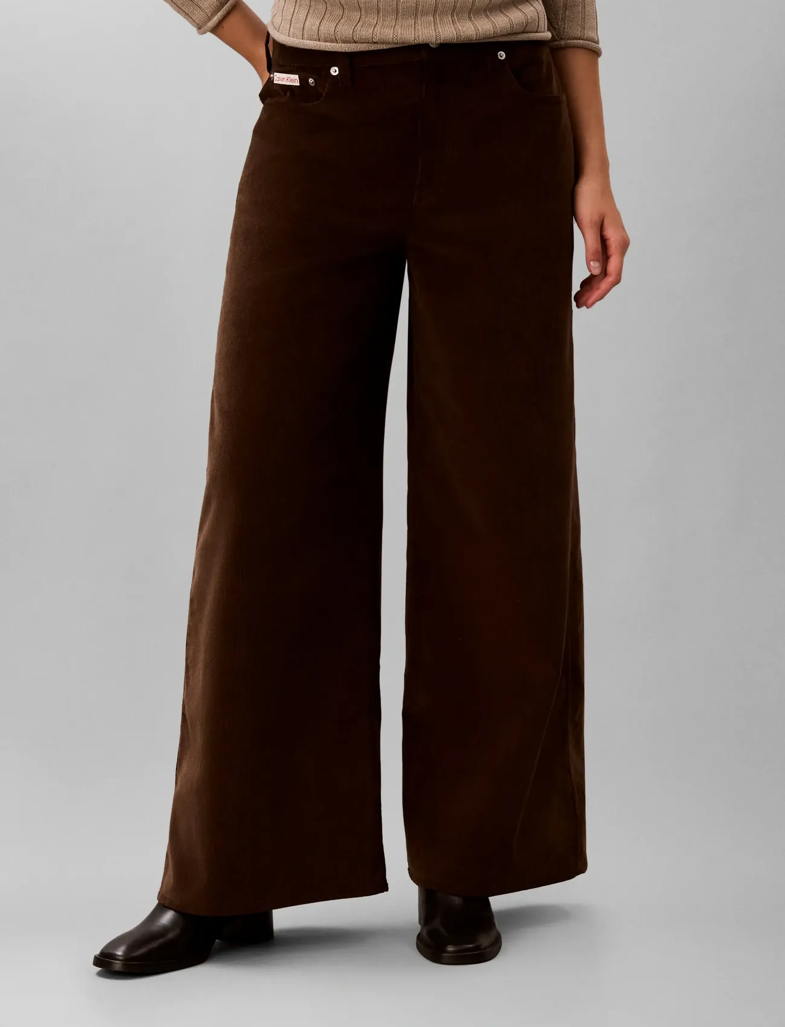 Calvin Klein Jeans - CORDUROY WIDE LEG PANTS - brown cork - 3