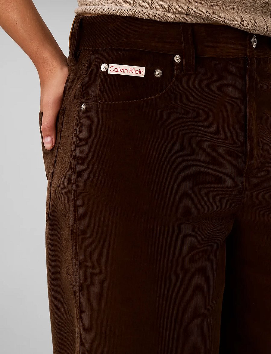 Calvin Klein Jeans - CORDUROY WIDE LEG PANTS - corduroy pants - brown cork - 4