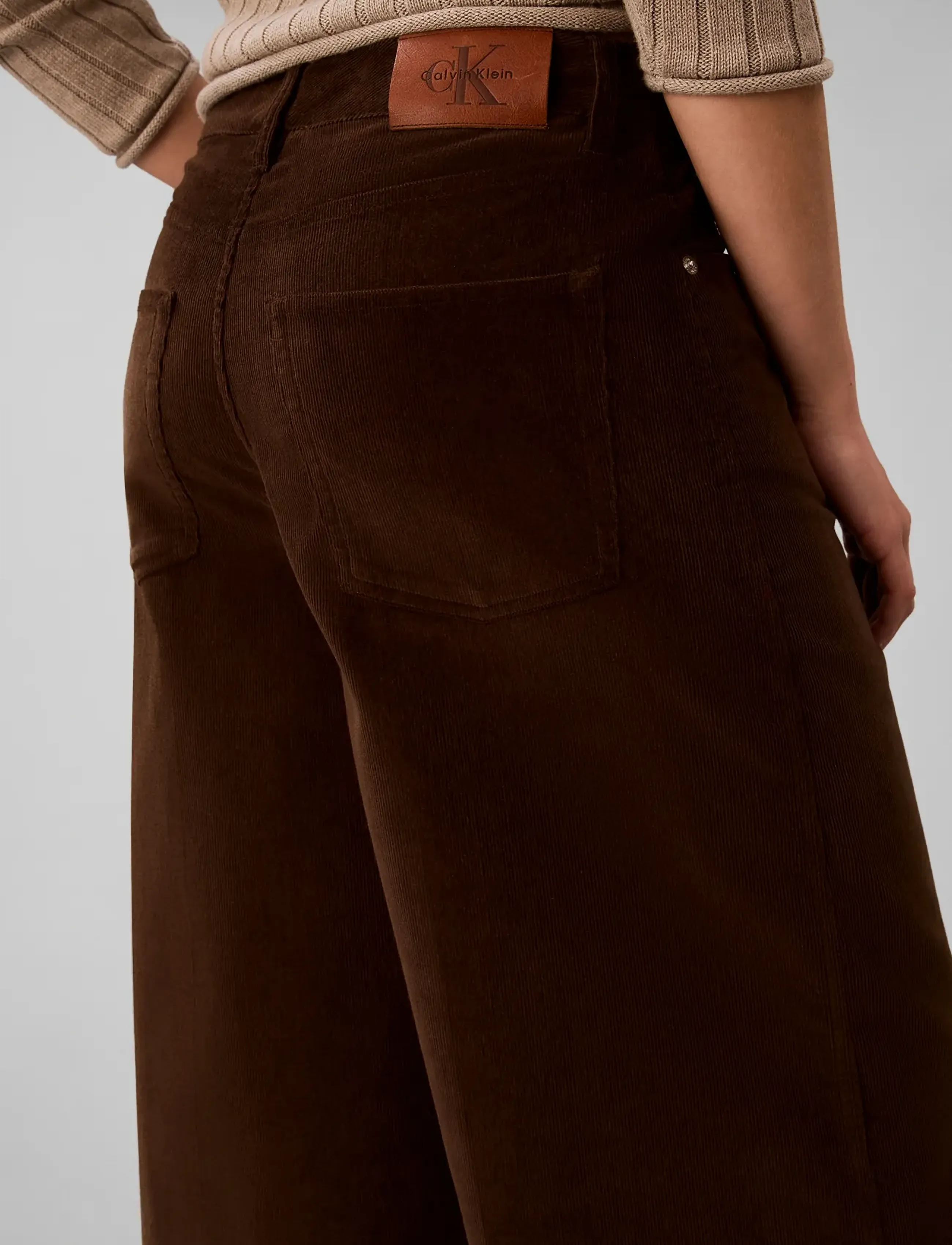 Calvin Klein Jeans - CORDUROY WIDE LEG PANTS - brown cork - 5