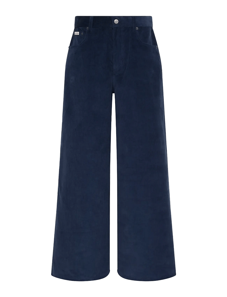 Calvin Klein Jeans - CORDUROY WIDE LEG PANTS - cordhosen - dark sapphire - 1