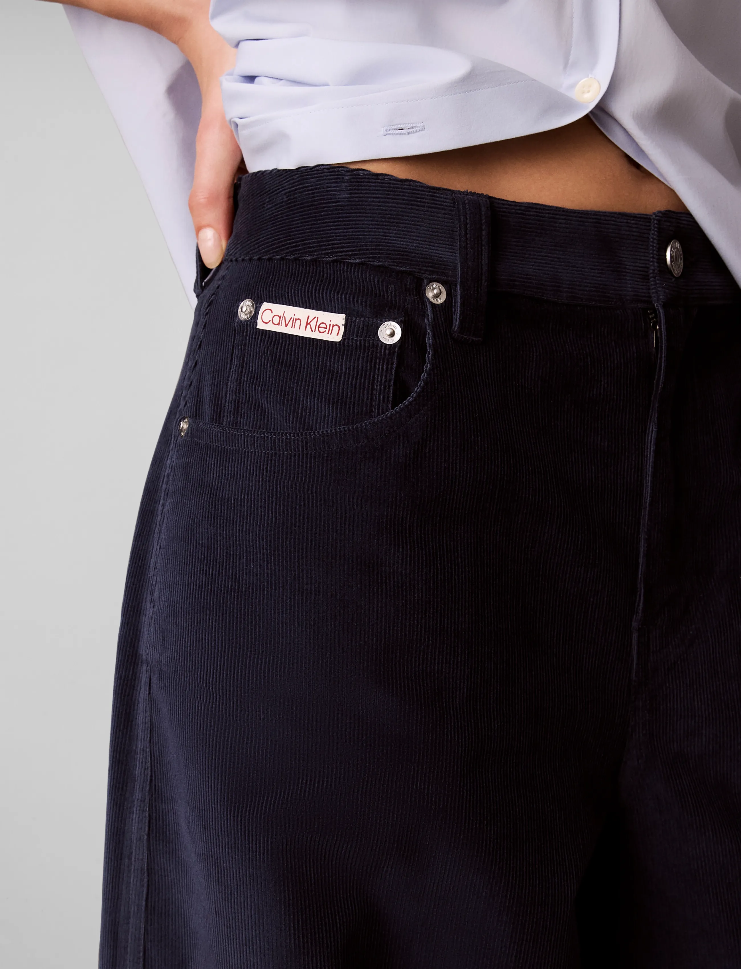 Calvin Klein Jeans - CORDUROY WIDE LEG PANTS - cordhosen - dark sapphire - 4
