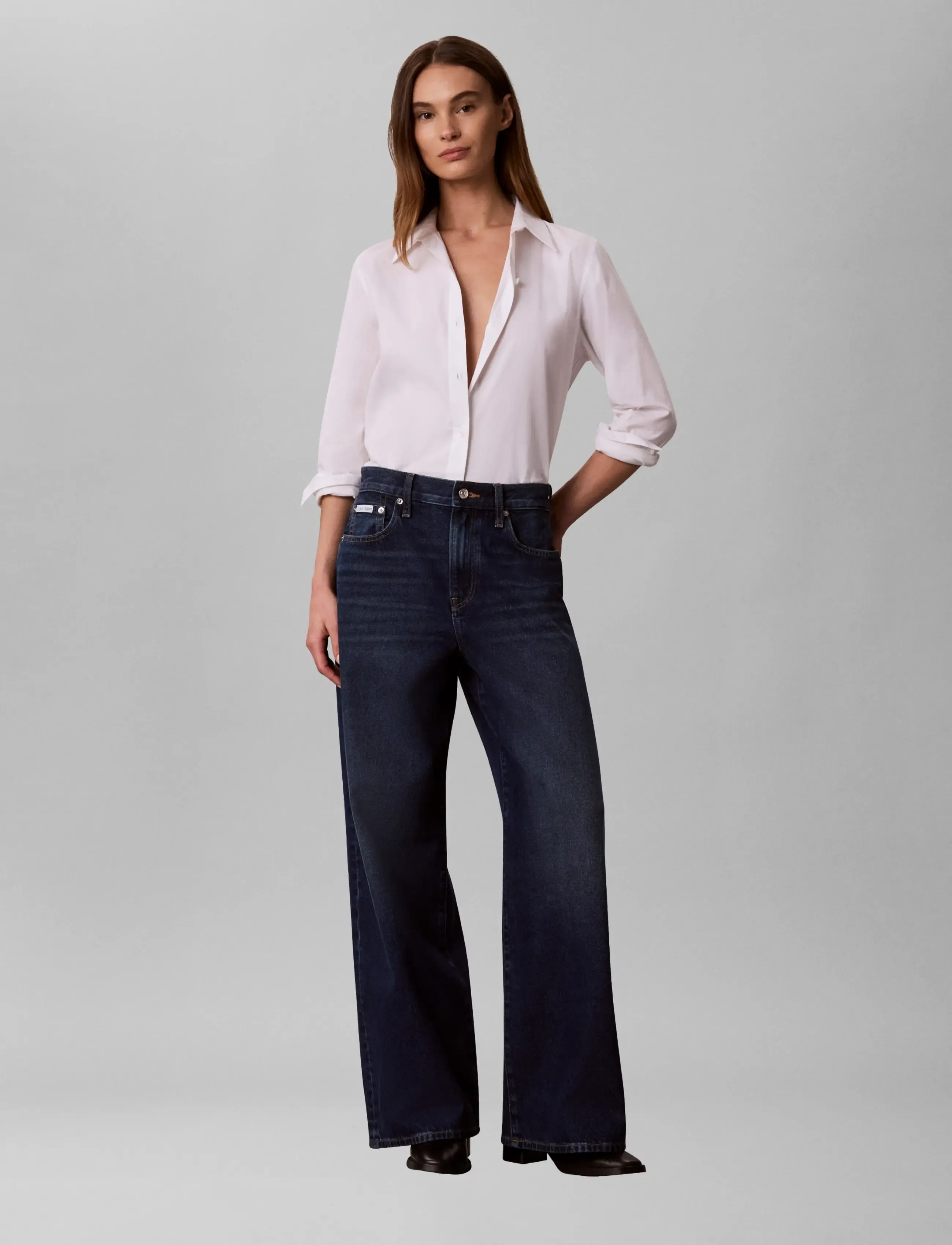 Calvin Klein Jeans RELAXED WIDE LEG MERLOT BLUE - Calvin Klein - MERLOT BLUE / navy