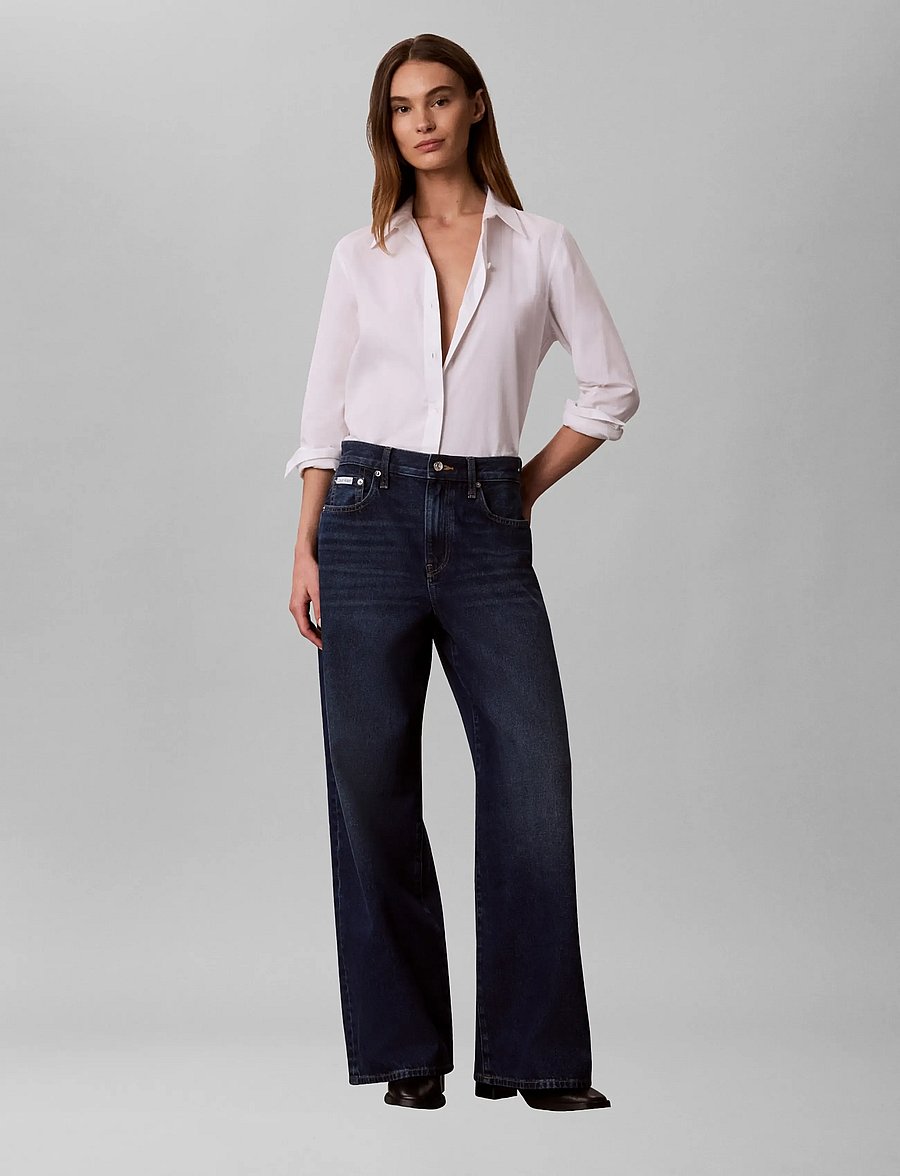 Calvin Klein Jeans - RELAXED WIDE LEG MERLOT BLUE - brede jeans - merlot blue - 0