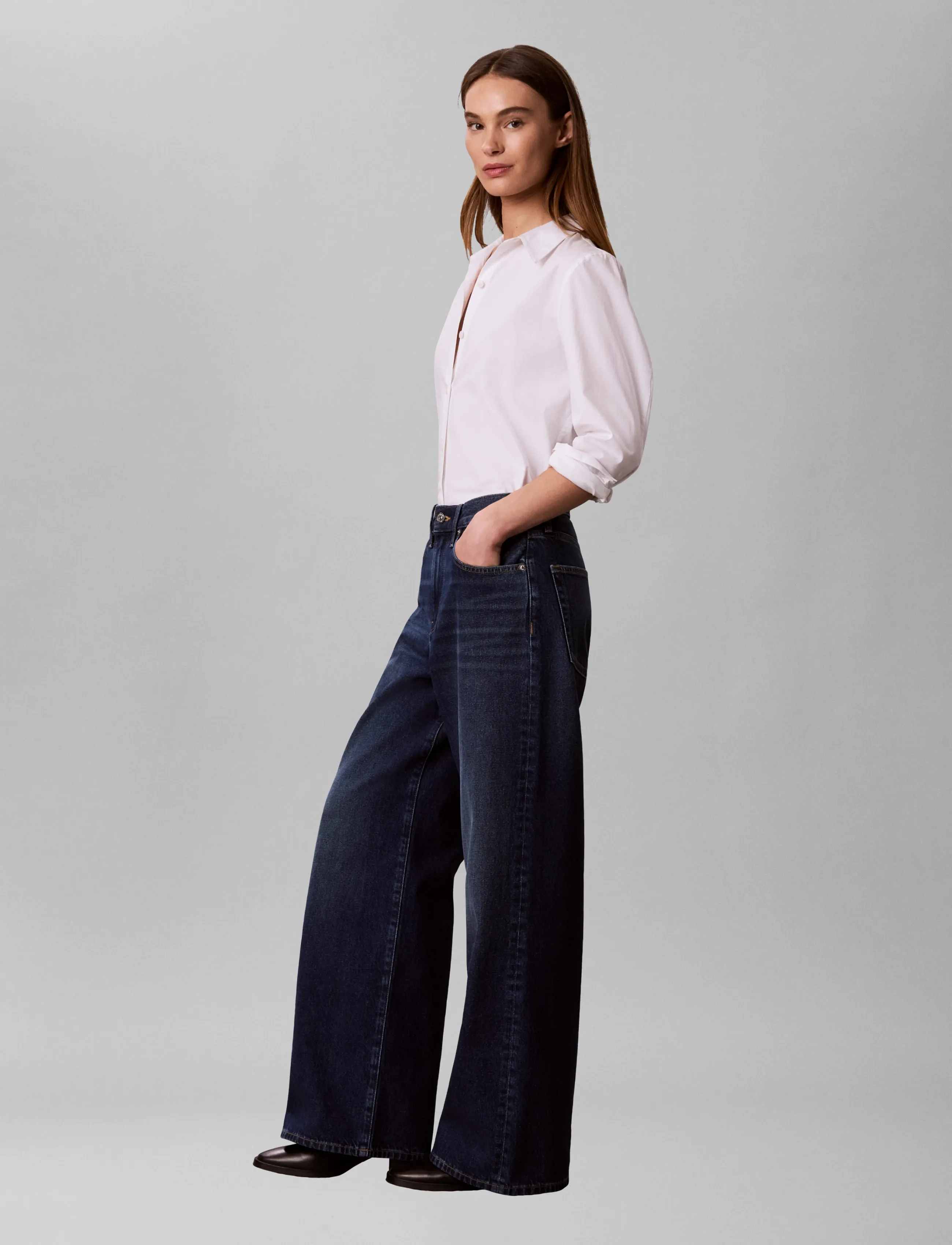 Calvin Klein Jeans - RELAXED WIDE LEG MERLOT BLUE - brede jeans - merlot blue - 5