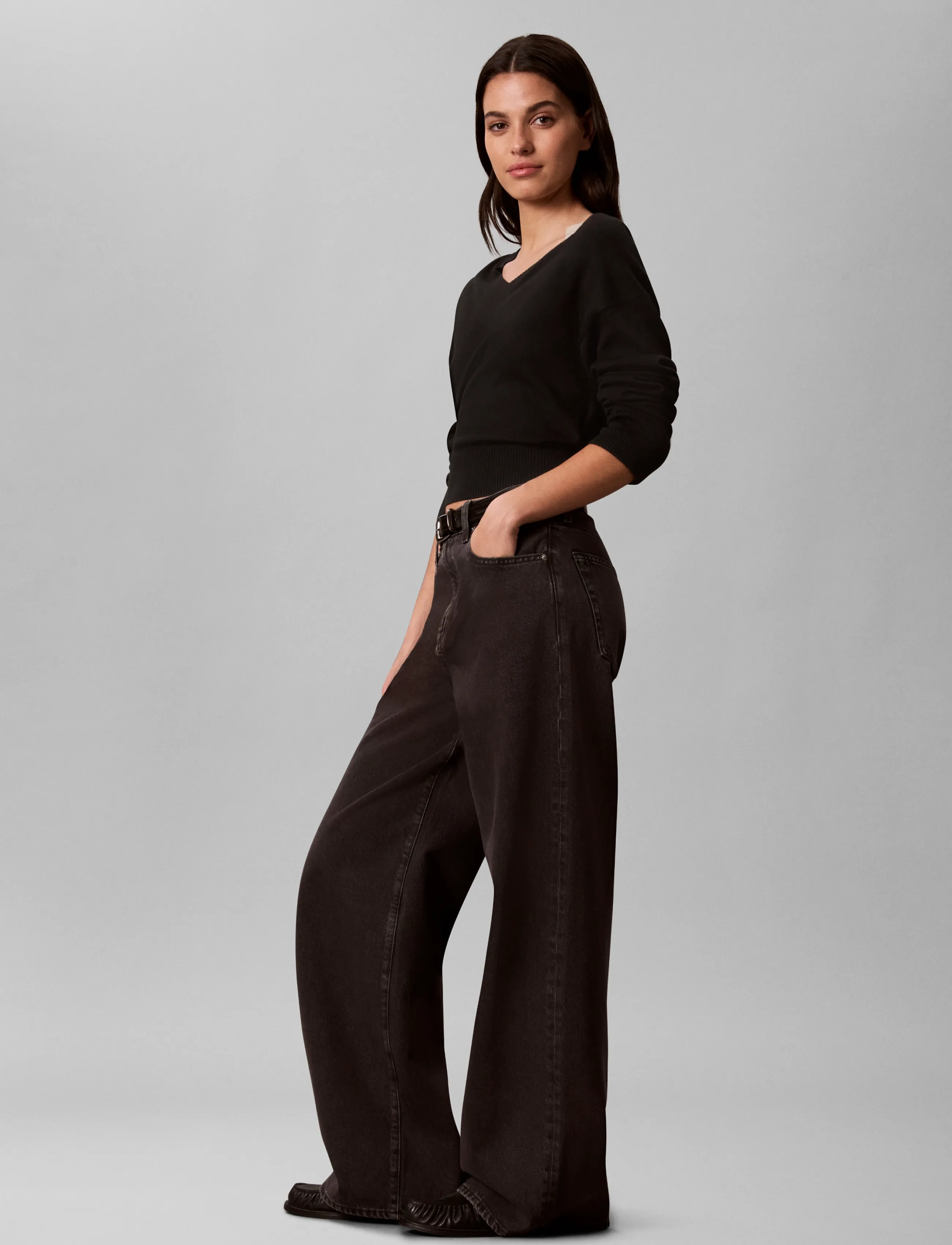Calvin Klein Jeans - RELAXED WIDE LEG WASHED NIGHT - washed night - 5