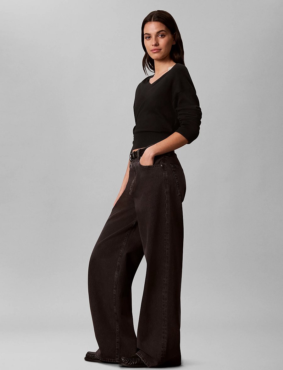 Calvin Klein Jeans - RELAXED WIDE LEG WASHED NIGHT - wide leg jeans - washed night - 5