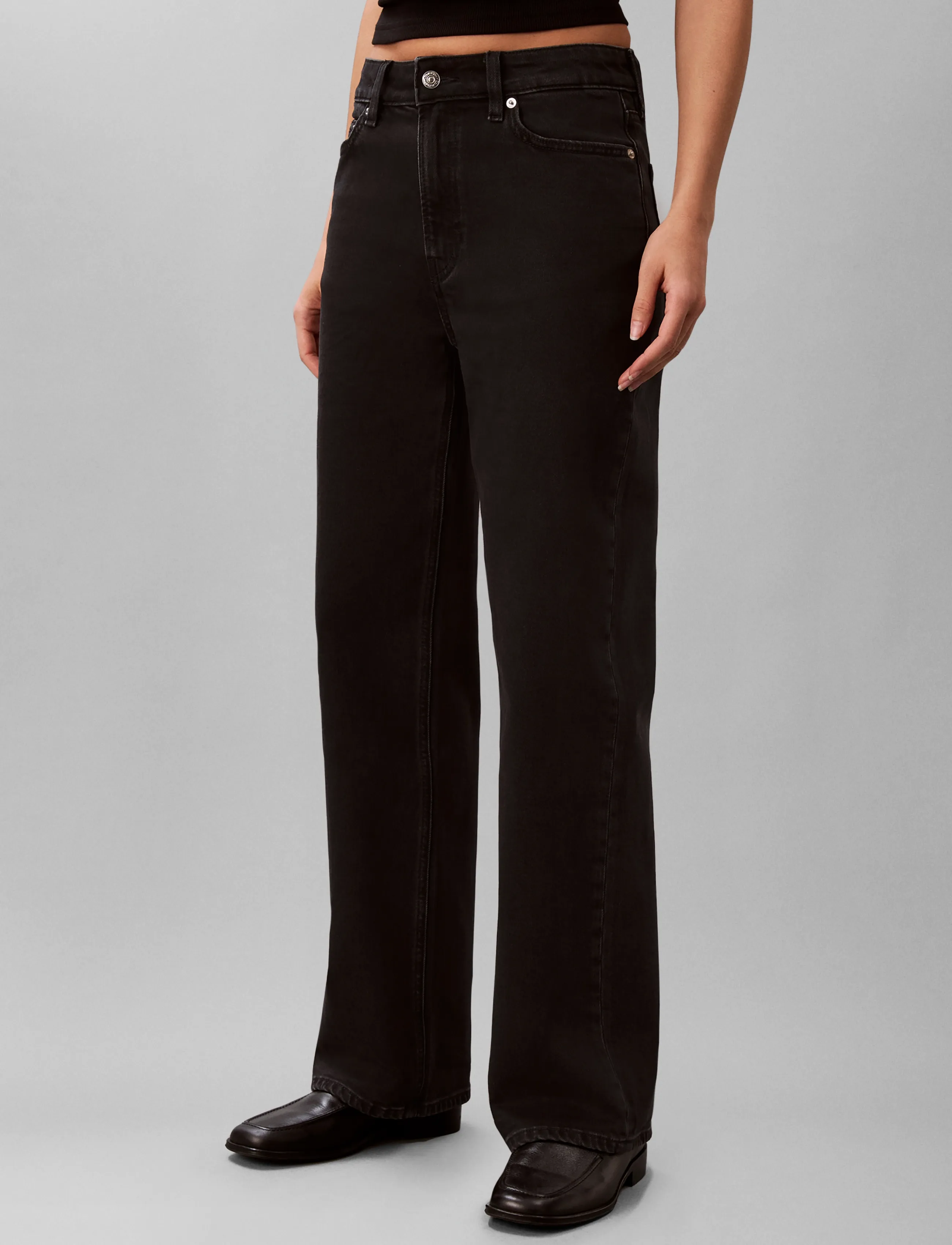 Calvin Klein Jeans - HIGH RISE LOOSE JEAN SOFT BLACK - soft black - 3