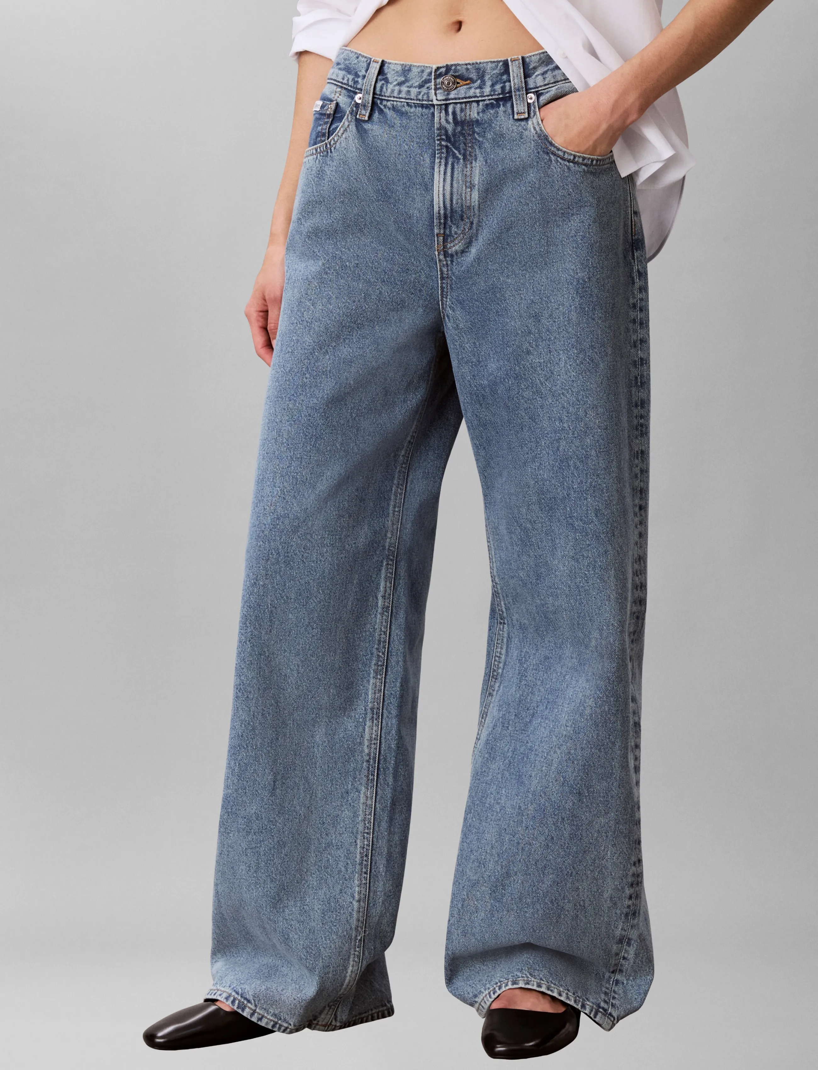 Calvin Klein Jeans - RELAXED BAGGY SILVERSTONE - laia säärega teksad - silverstone - 3