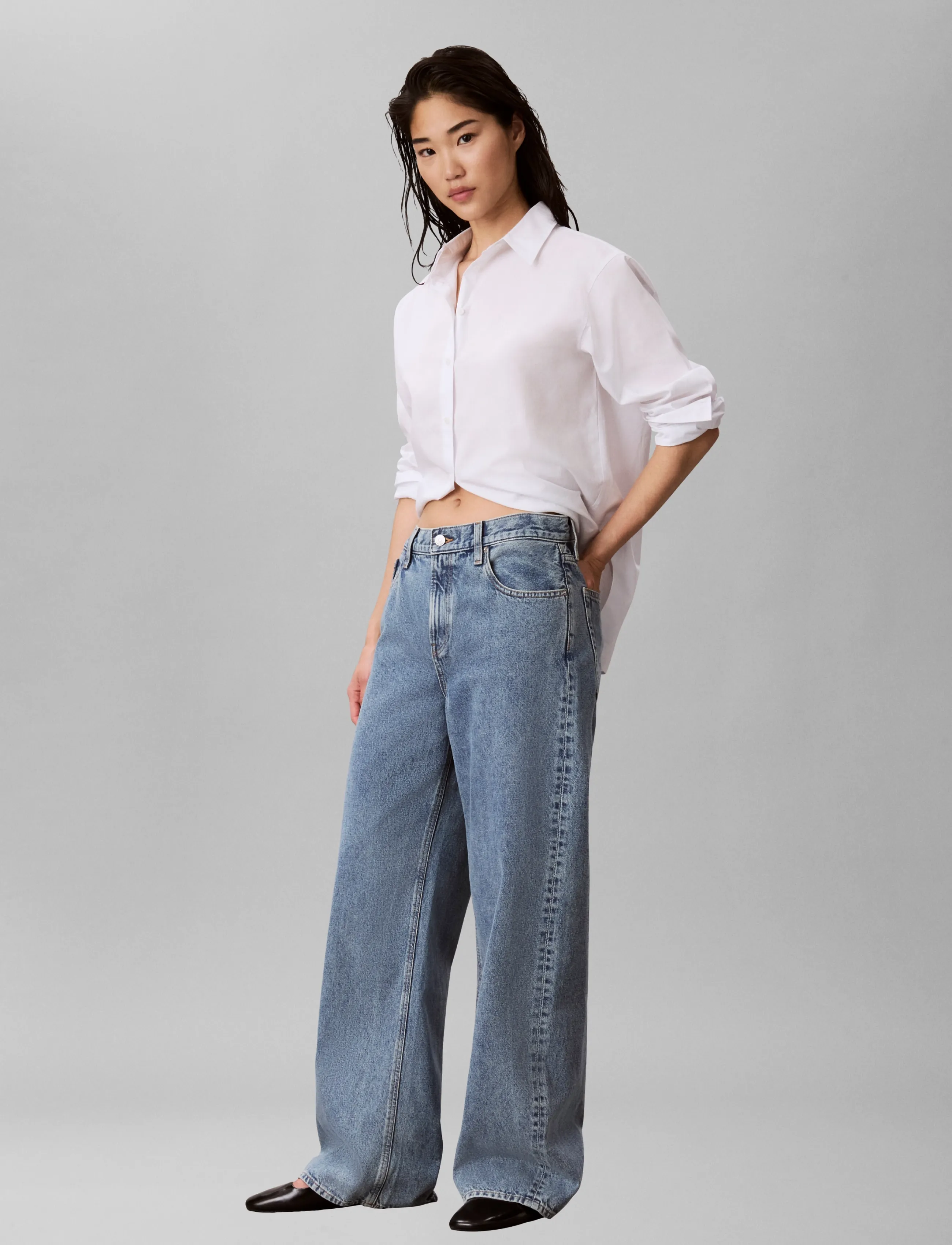 Calvin Klein Jeans - RELAXED BAGGY SILVERSTONE - laia säärega teksad - silverstone - 5