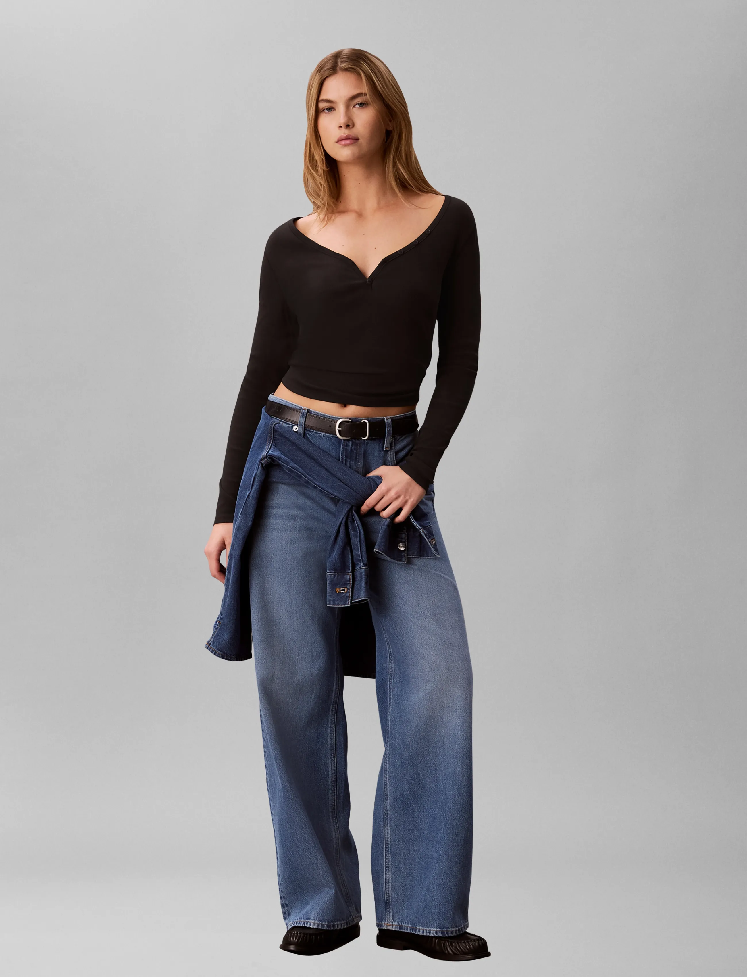 Calvin Klein Jeans RELAXED BAGGY MYSTIC BLUE - Laia säärega teksad - MYSTIC BLUE / blue