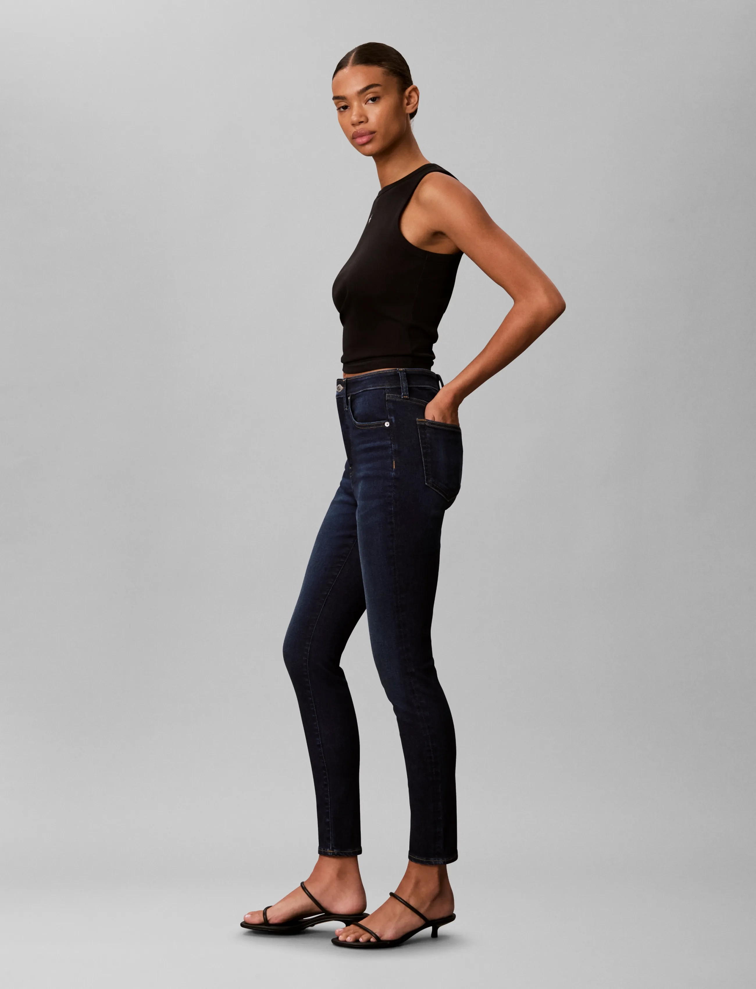 Calvin Klein Jeans - HIGH RISE SKINNY NAVY HARPER - navy harper - 5