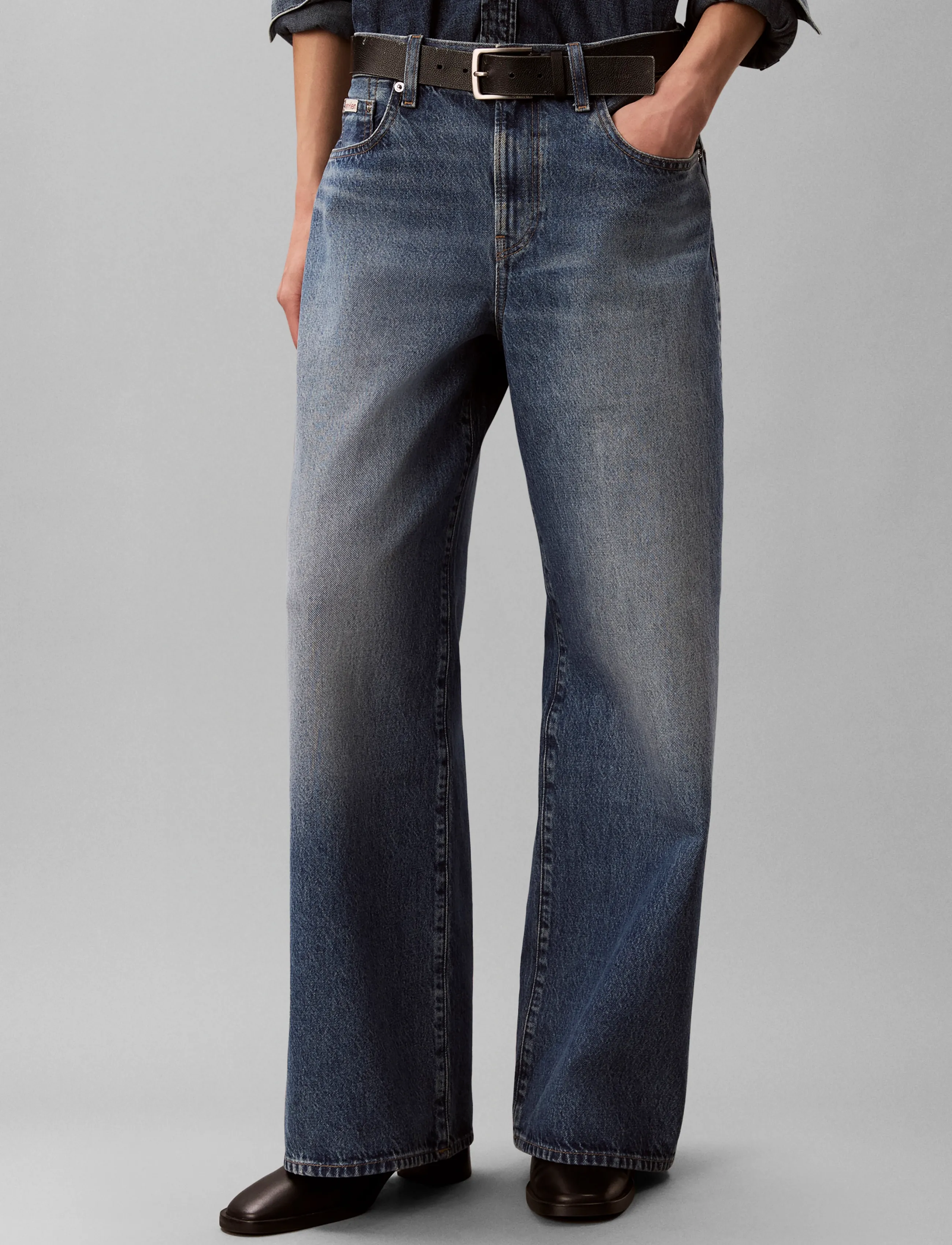 Calvin Klein Jeans - THE WIDE LEG AGED SAPPHIRE - aged sapphire - 3