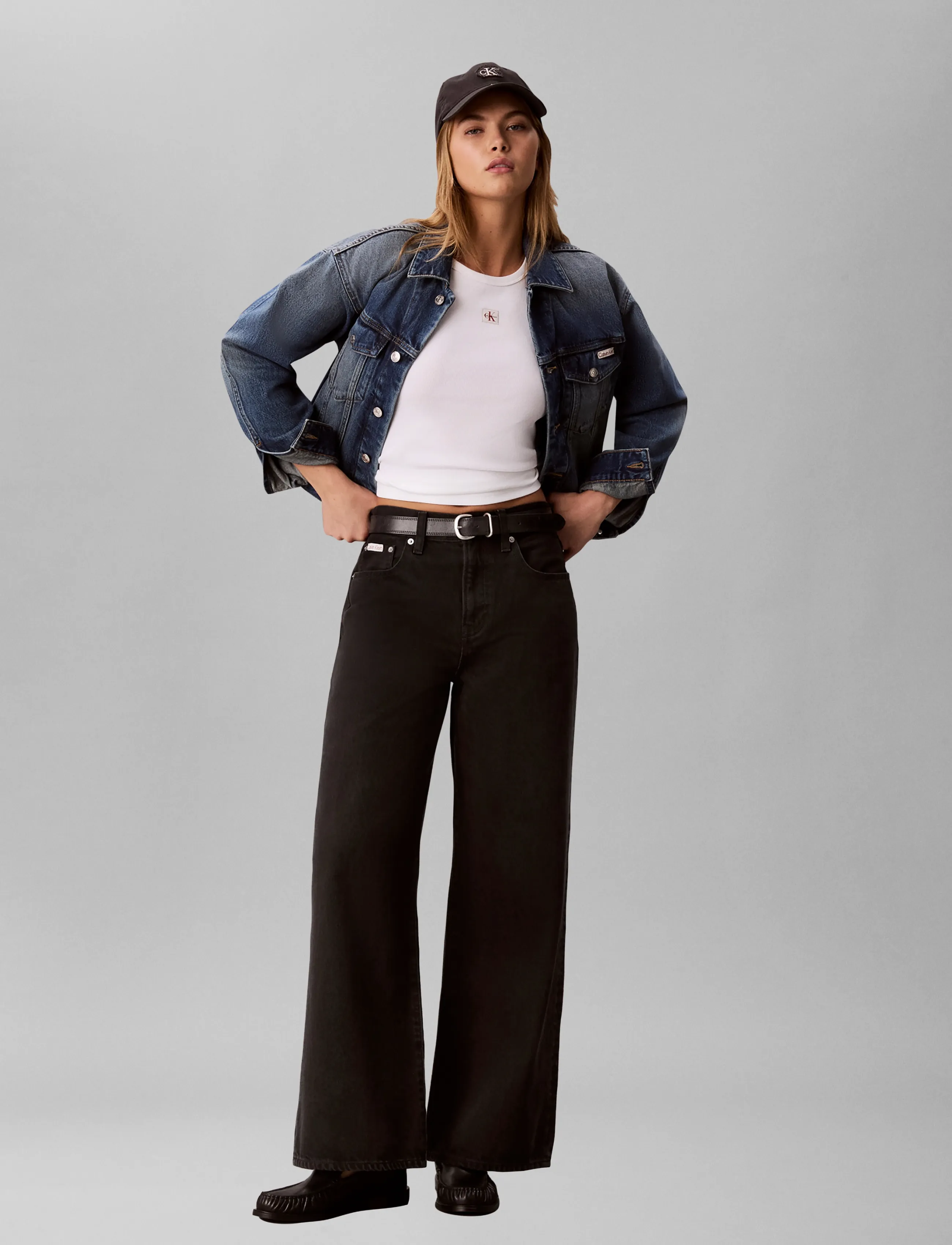 Calvin Klein Jeans THE WIDE LEG WORN BLACK - Calvin Klein - WORN BLACK / black