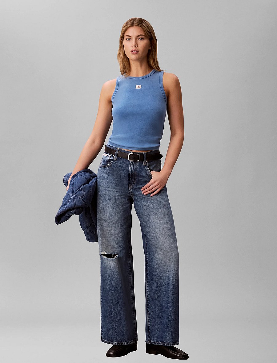 Calvin Klein Jeans - THE WIDE LEG BLUE MAJESTY - laia säärega teksad - blue majesty - 0