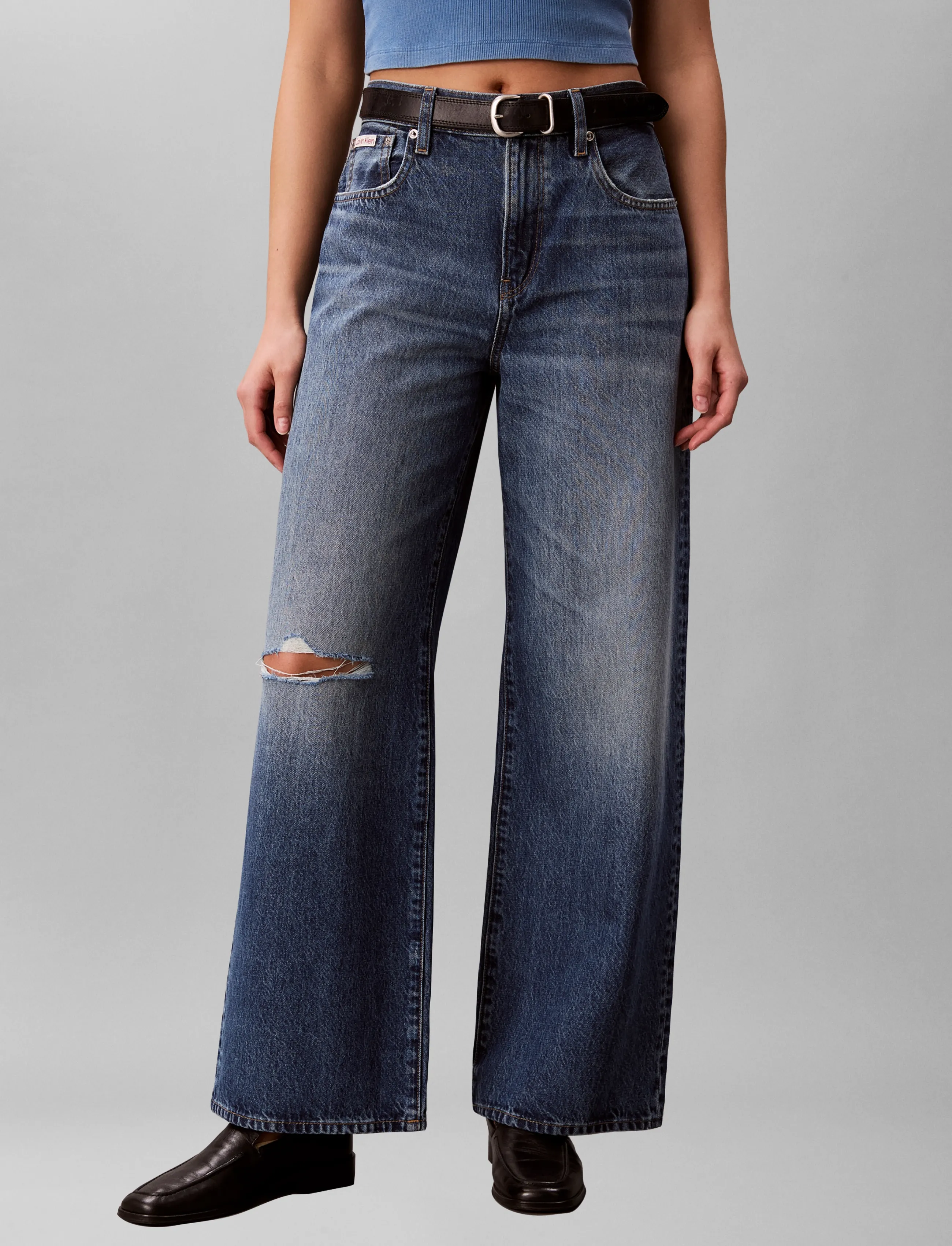 Calvin Klein Jeans - THE WIDE LEG BLUE MAJESTY - laia säärega teksad - blue majesty - 3