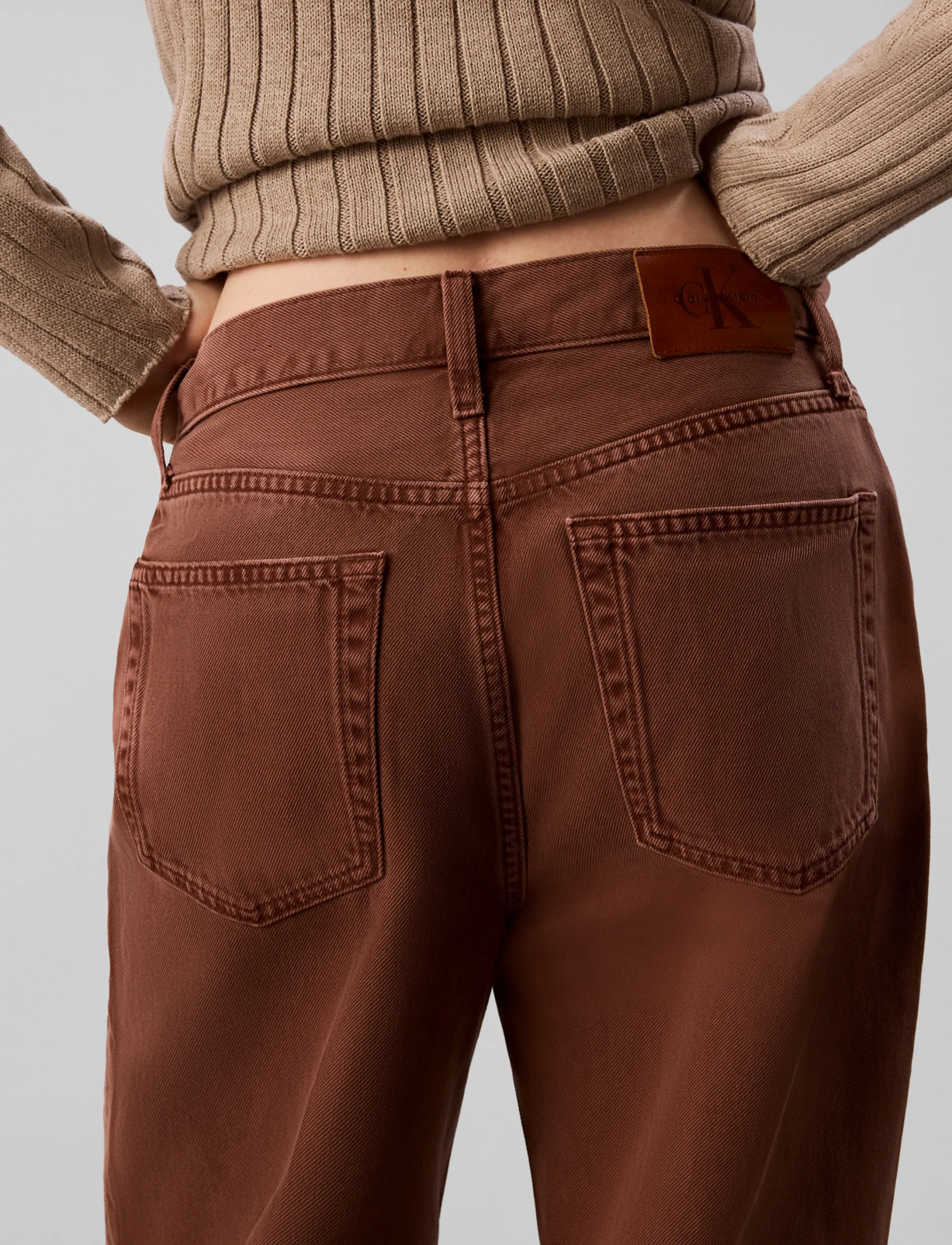 Calvin Klein Jeans - THE WIDE LEG FADED CLAY - hosen mit weitem bein - faded clay - 4