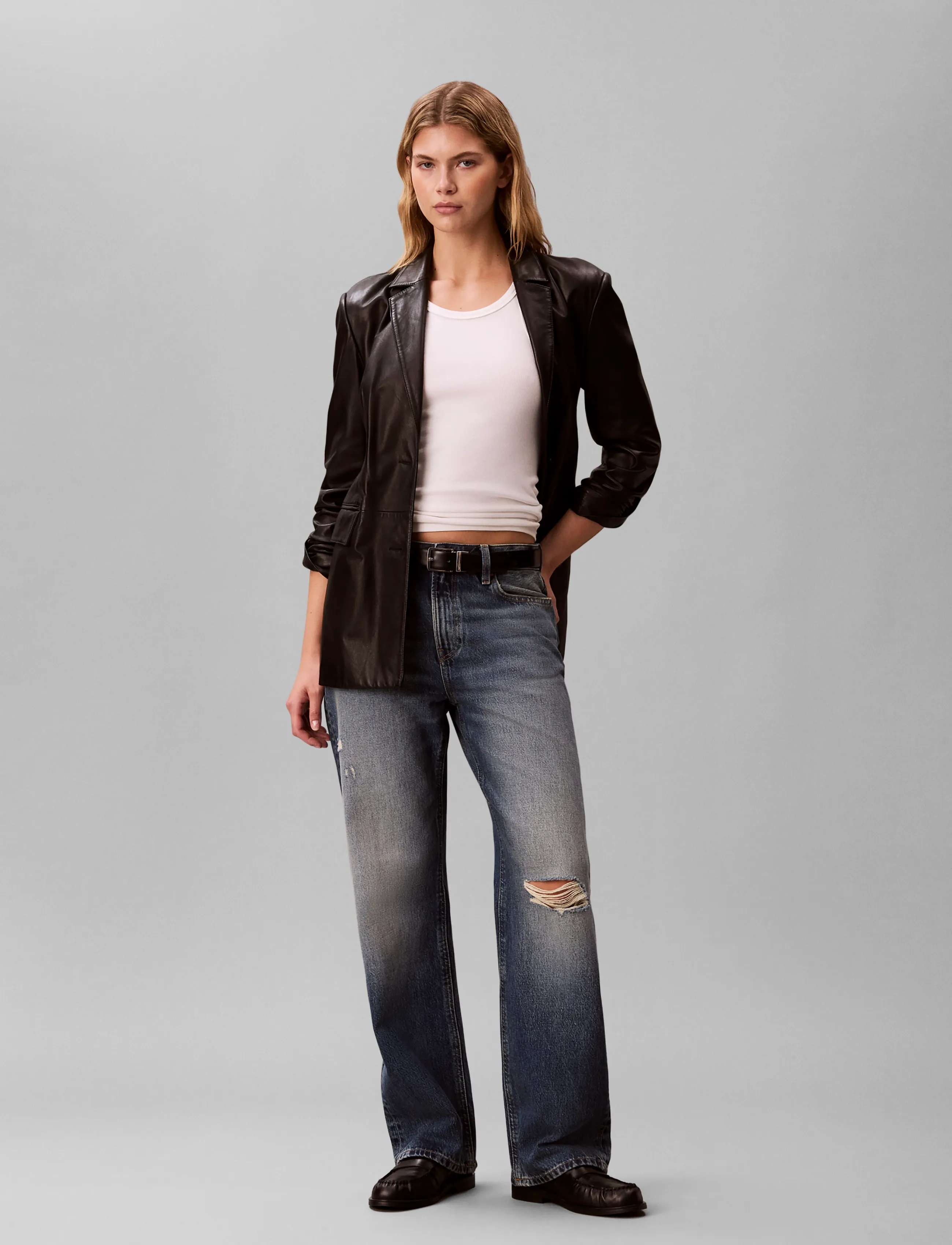 Calvin Klein Jeans 90s STRAIGHT WORN PEAK - Straight jeans - WORN PEAK / blue
