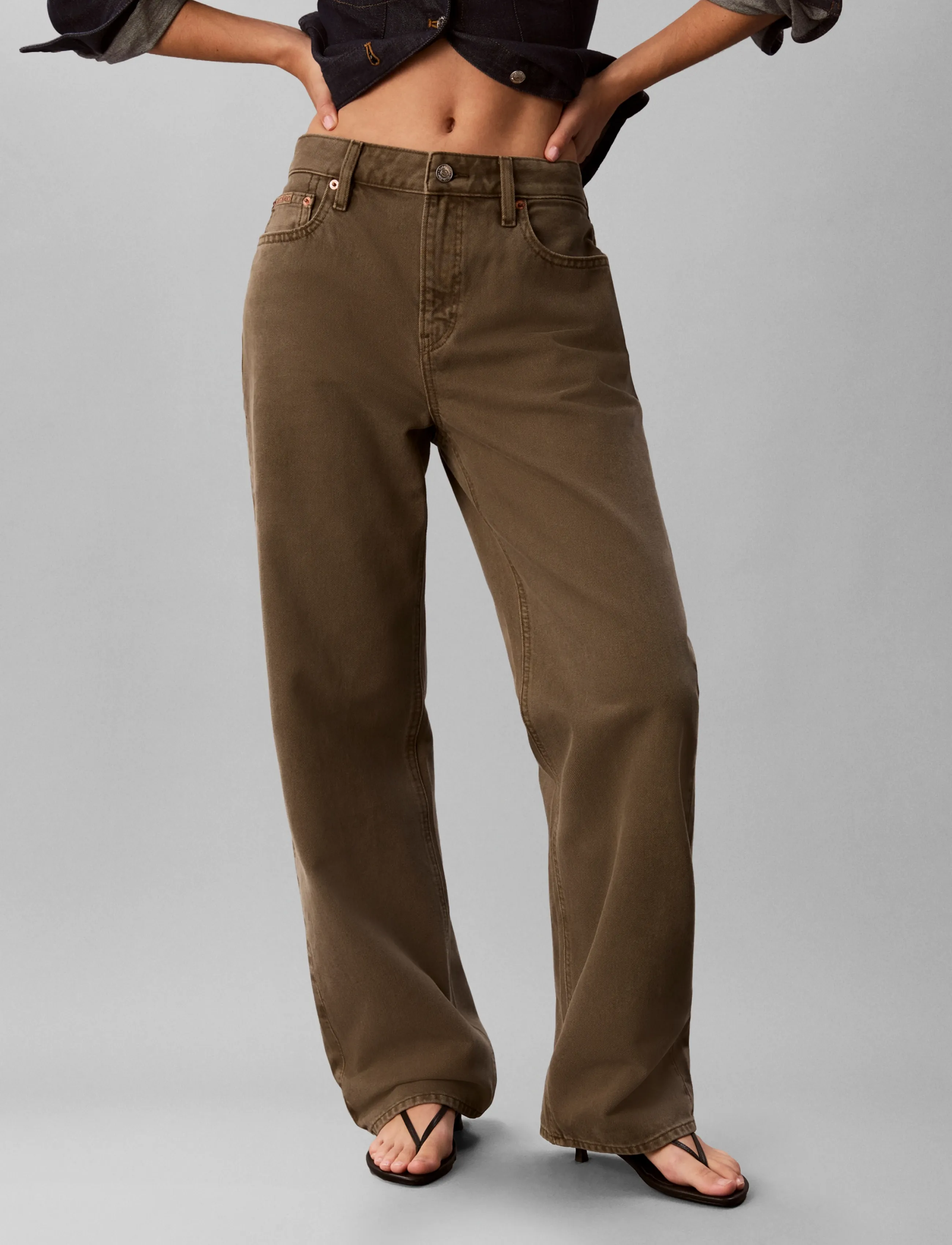 Calvin Klein Jeans - 90s STRAIGHT FADED OLIVE - faded olive - 3