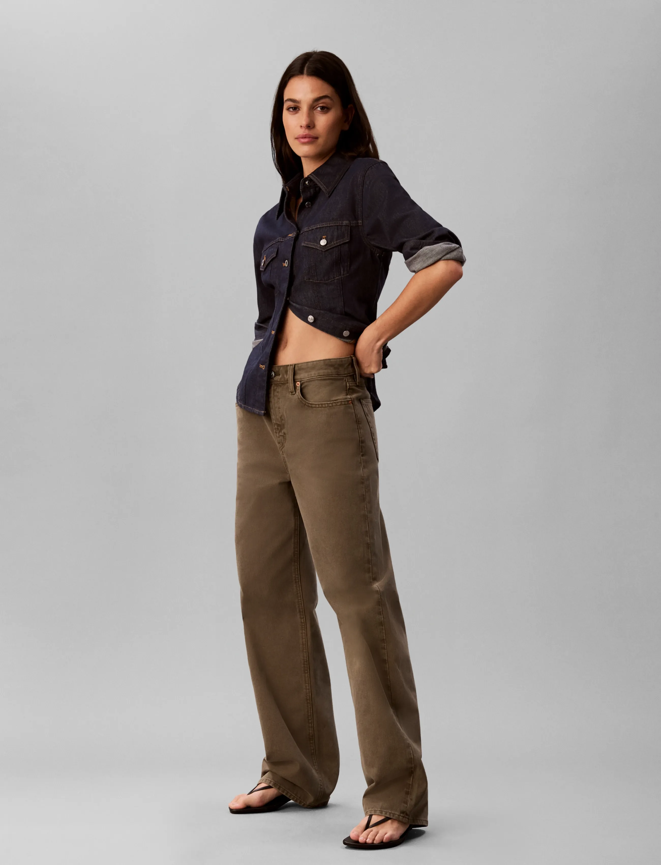 Calvin Klein Jeans 90S Straight Faded Olive jeans dam – bild 6