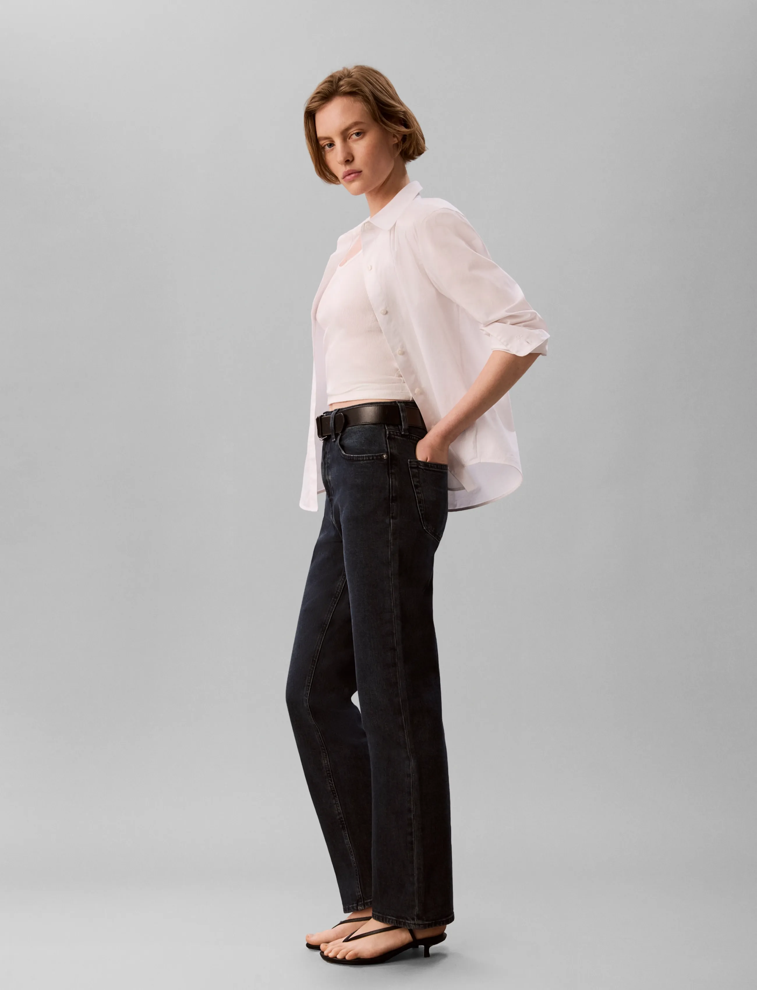 Calvin Klein Jeans High Rise Straight Blue Ebony high waist jeans dam – bild 6