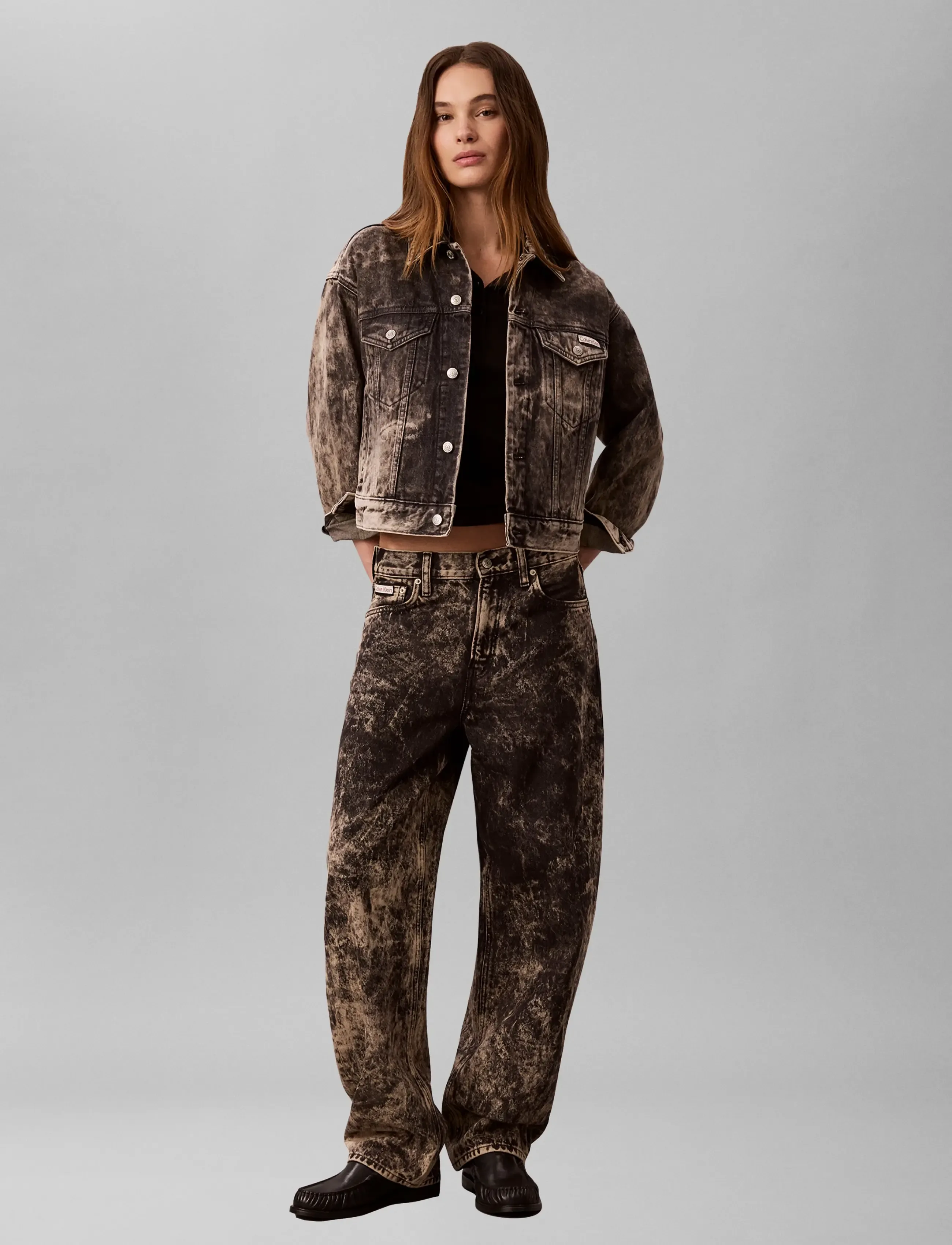 Calvin Klein Jeans Relaxed Barrel Jean Black Tobacc, 29 x 32, Black, Jeans > Barrel Jeans, Dame